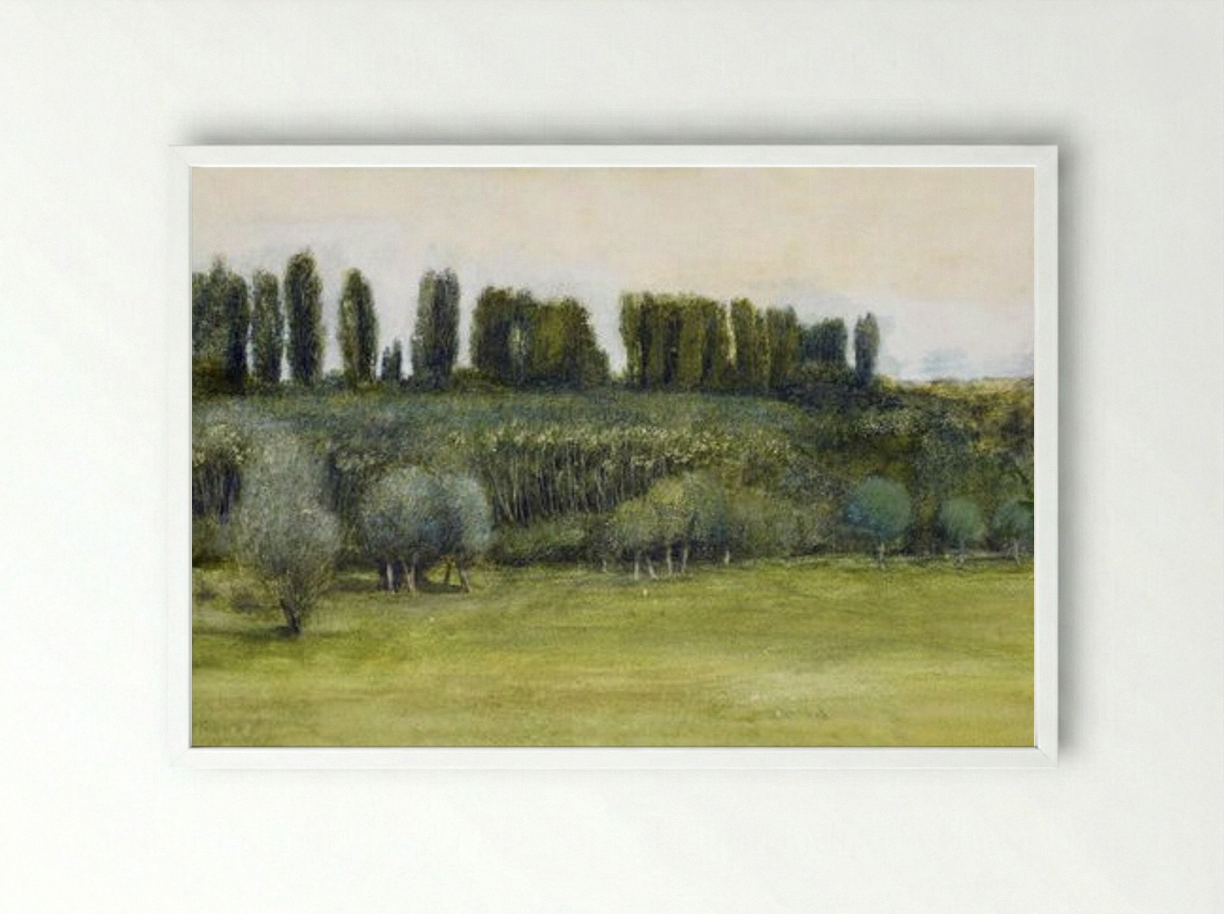 Landscape Study - Edward Burne-Jones - Framed Print White