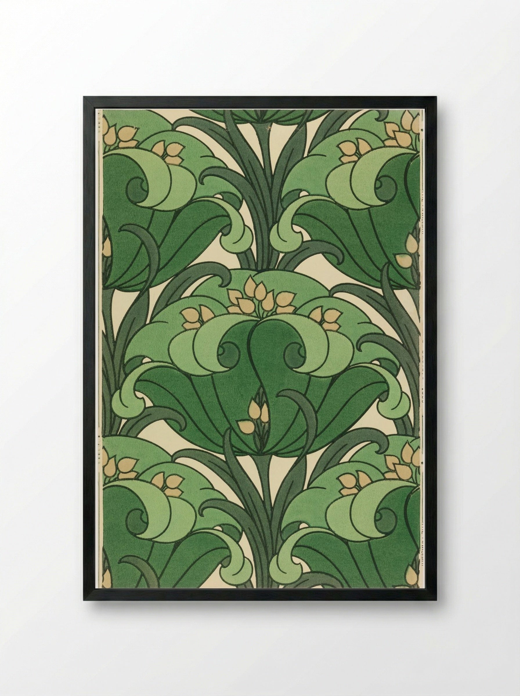 Floral Sidewall Design - William Morris - Framed Print Black