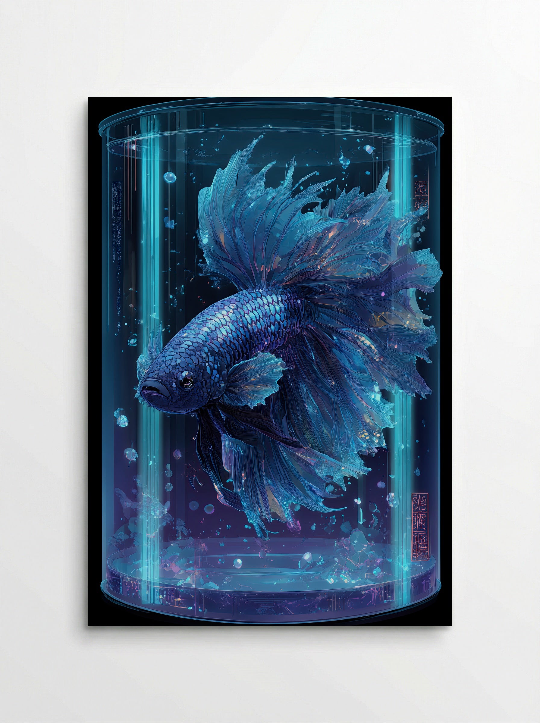 Neon Betta No.5 – Deep Current Blue - Poster