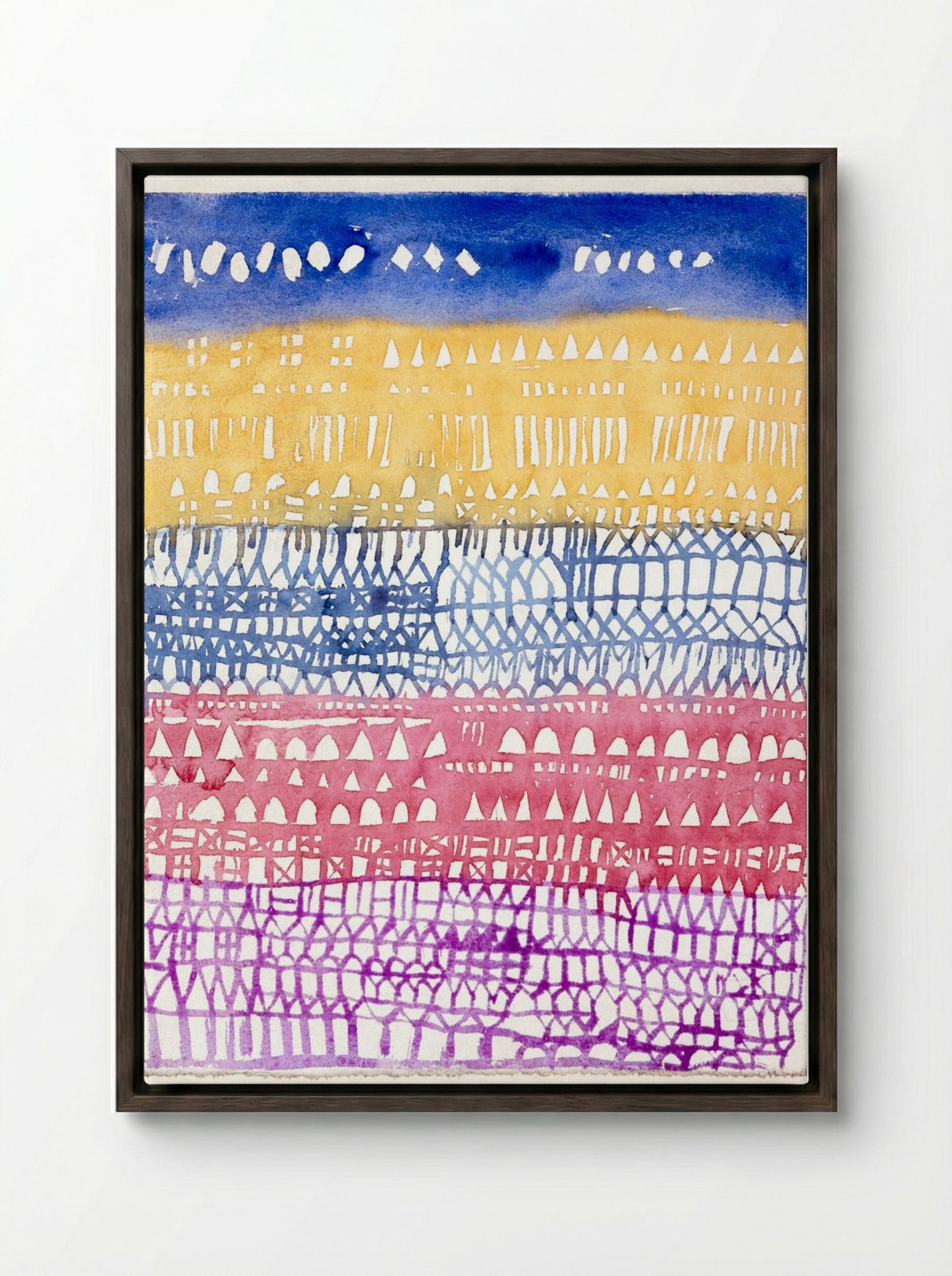 Old City - Paul Klee - Framed Canvas Dark Wood