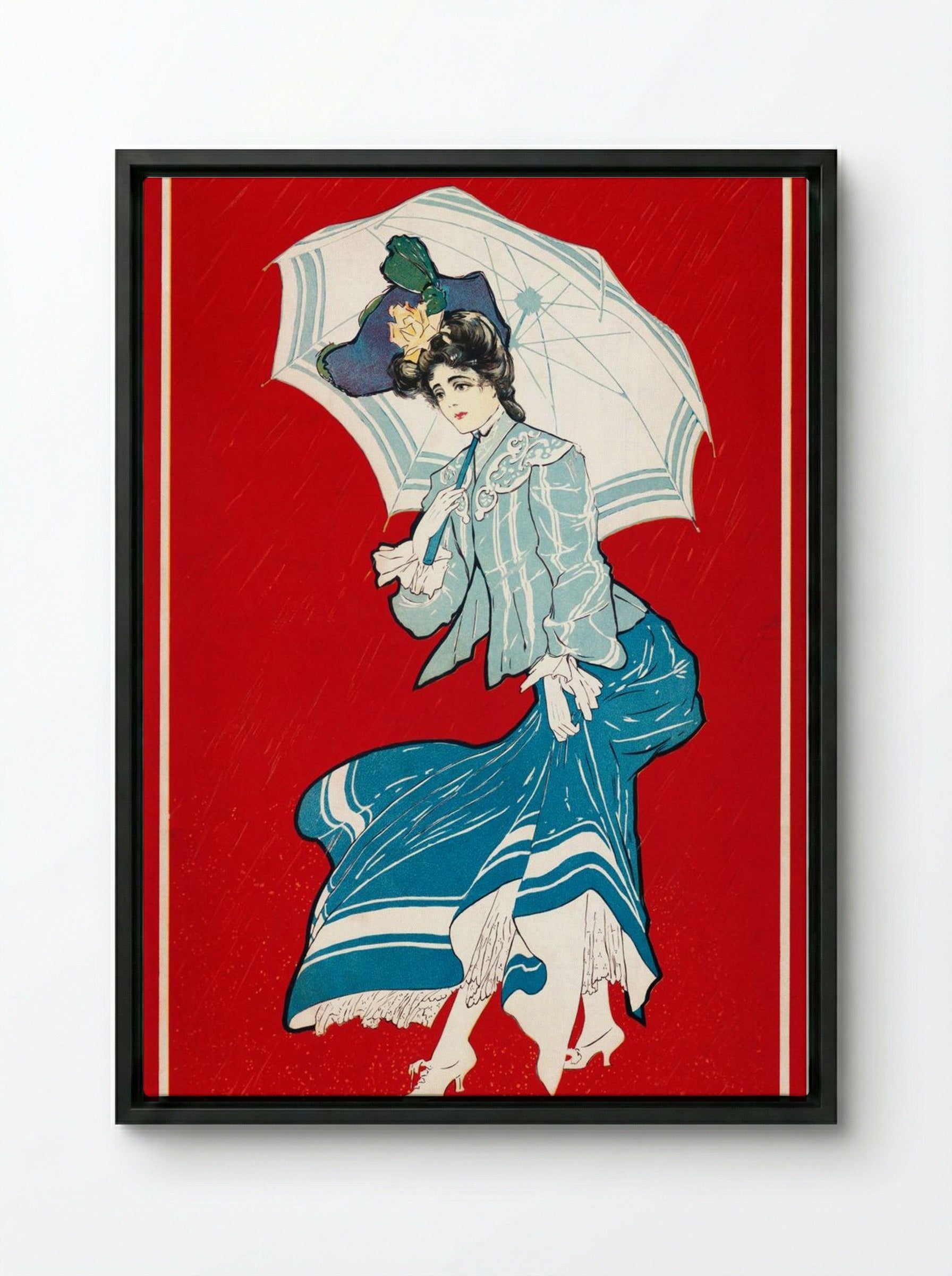 A Rainy Daisy - Gray - Framed Canvas Black