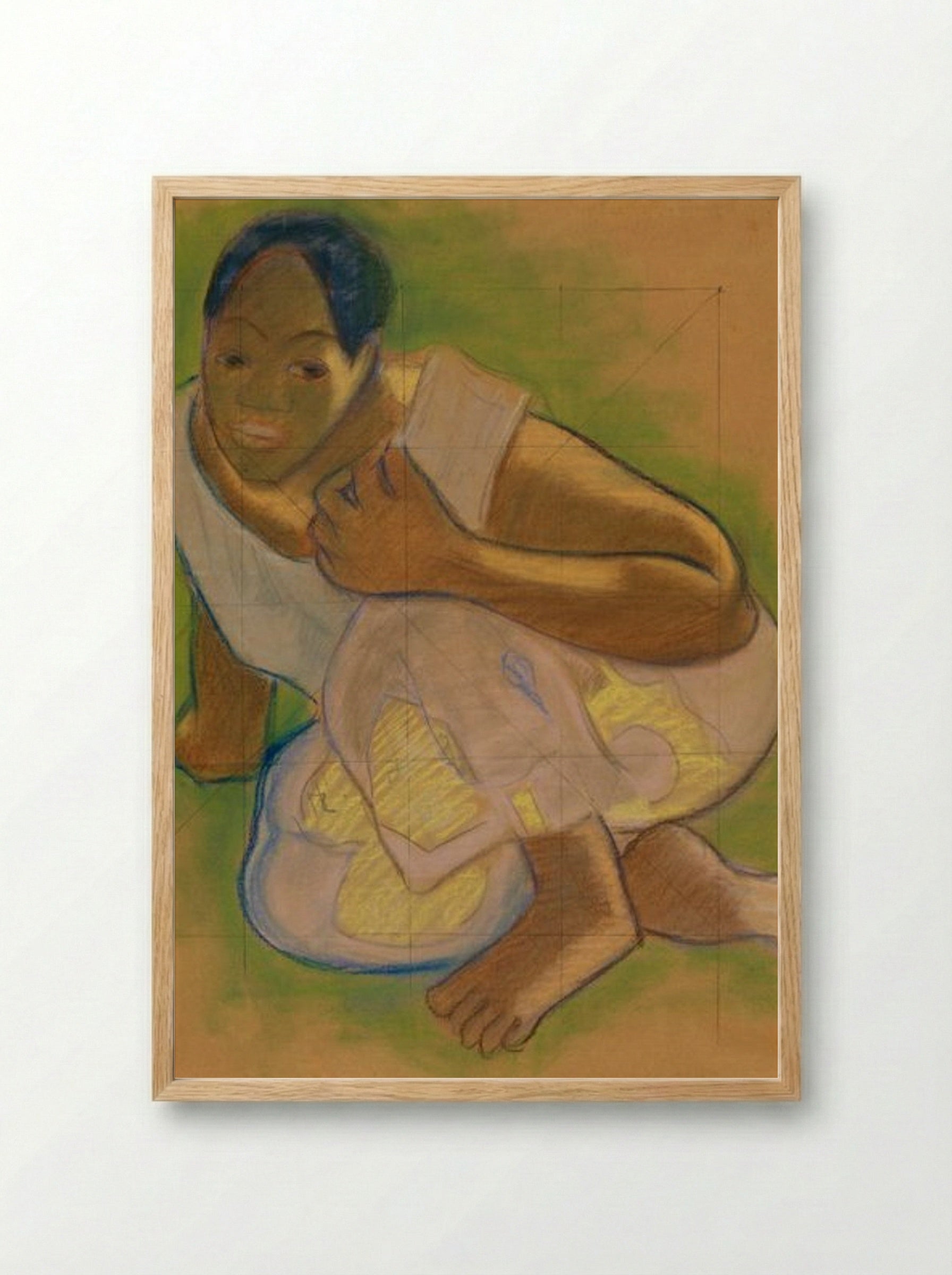 Study for 'Nafea faa ipoipo (When Will You Marry?)' - Paul Gauguin - Framed Print Wood