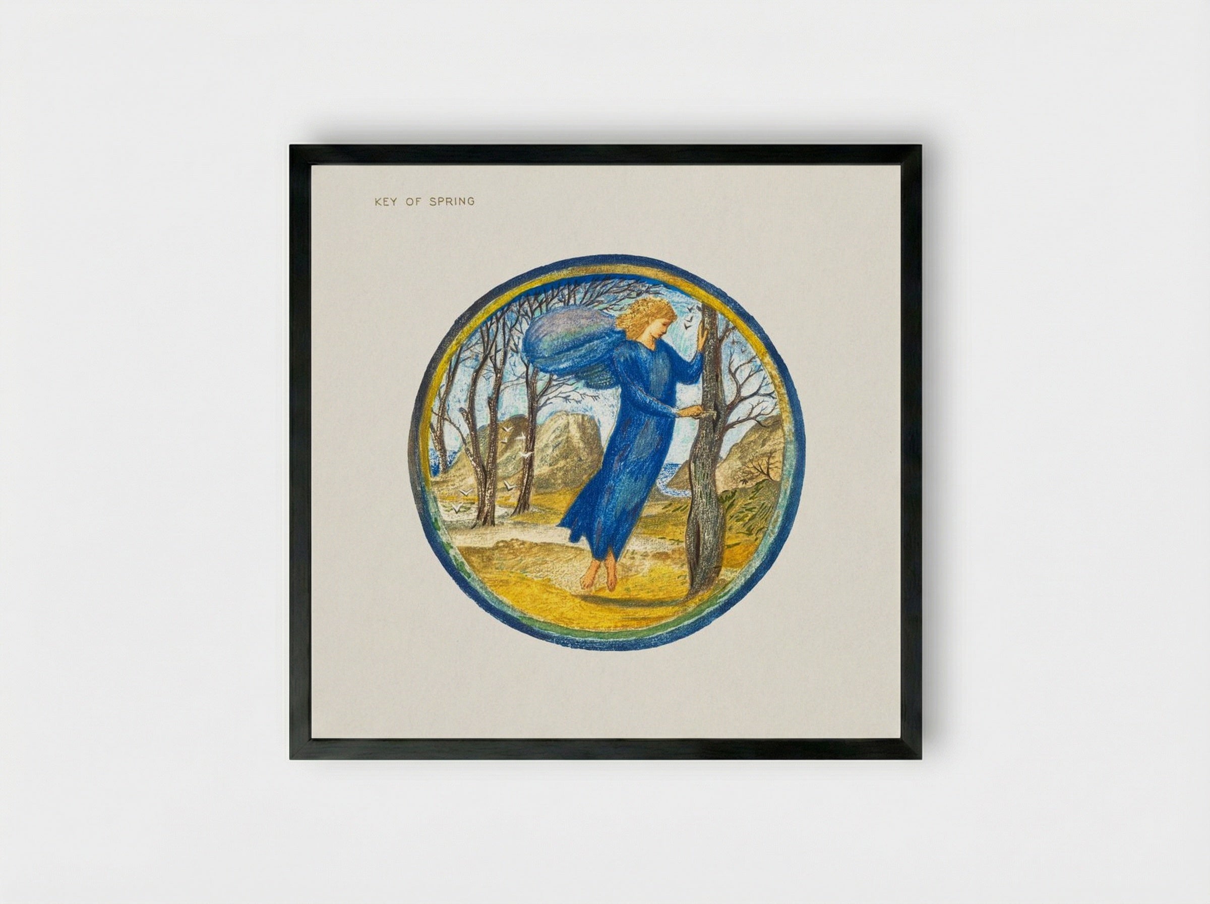 Key of Spring - Edward Burne-Jones - Framed Print Black