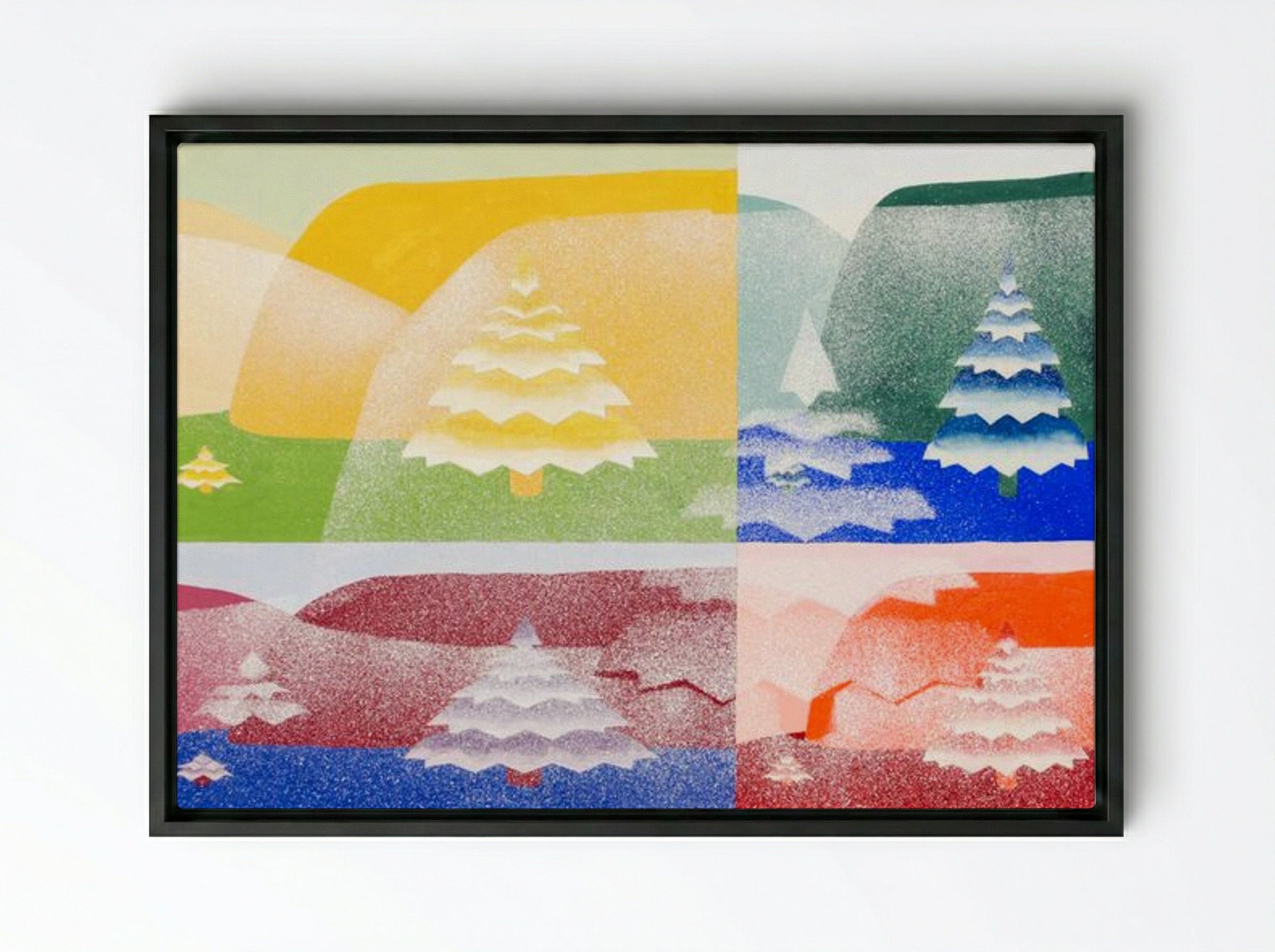 Trees, from 'The Mathematical Basis of the Arts' - Joseph Schillinger - Framed Canvas Black