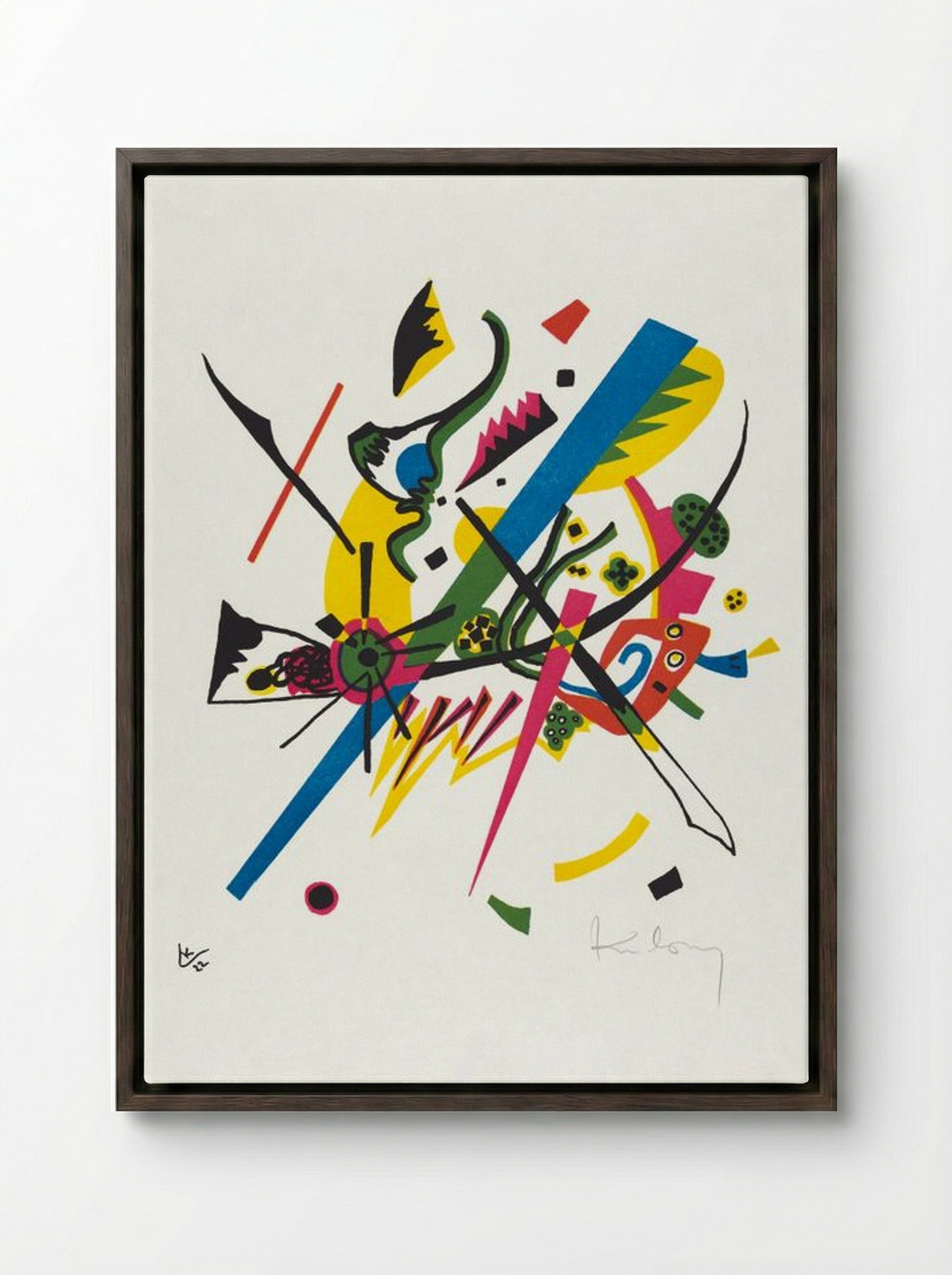 Kleine Welten I (Small Worlds I) - Wassily Kandinsky - Framed Canvas Dark Wood