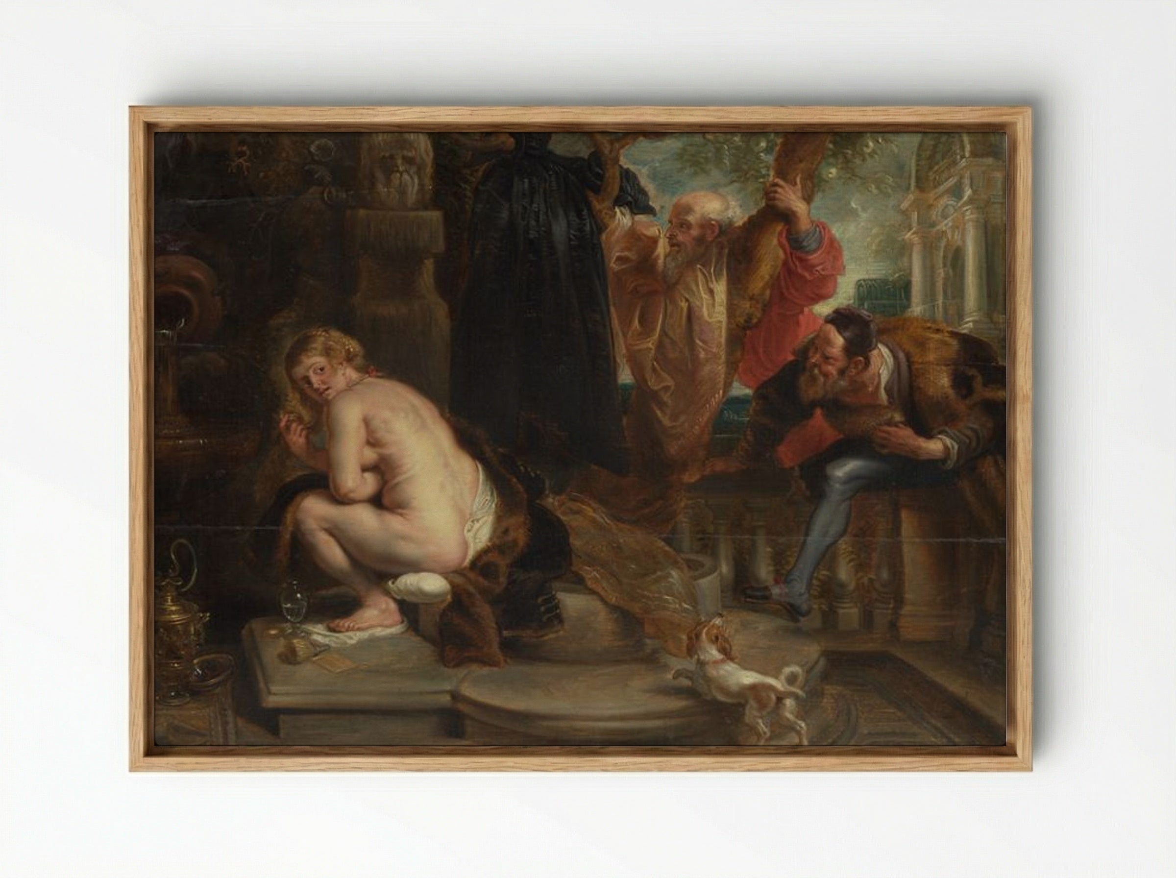 Susanna and the Elders - Peter Paul Rubens - Framed Canvas Wood