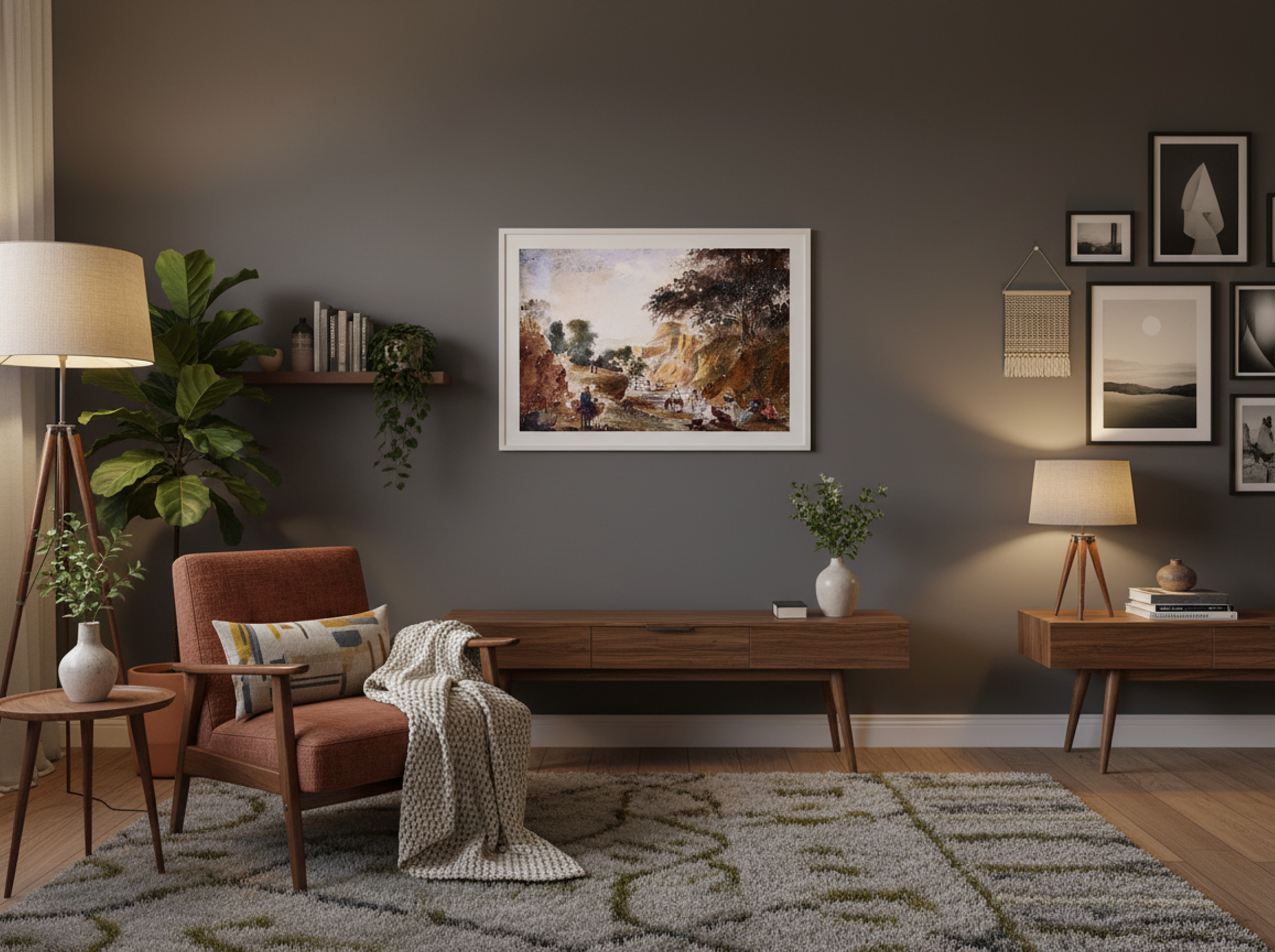Landscape with Figures by a River - Fine Art Print - Lifestyle