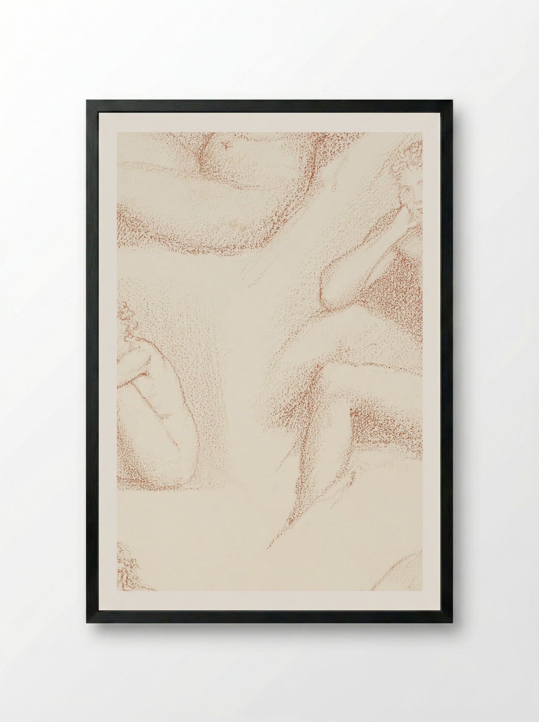 Female Nude: Five Studies of a Seated Girl - Edward Burne-Jones - Framed Print Black