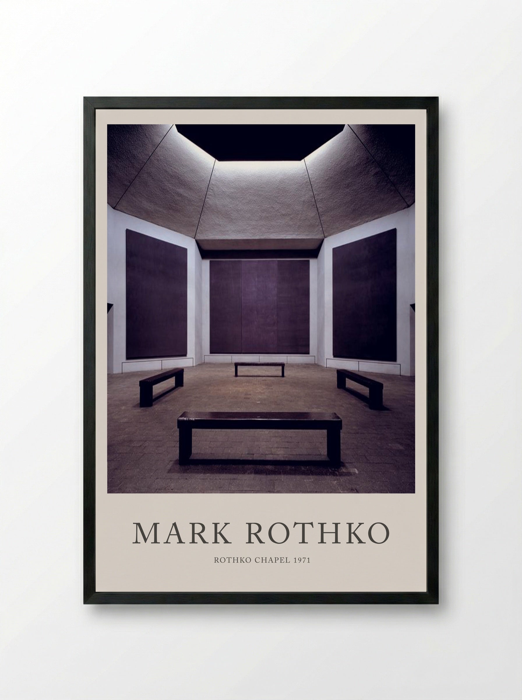 Rothko Chapel Interior - Mark Rothko - Framed Print Black