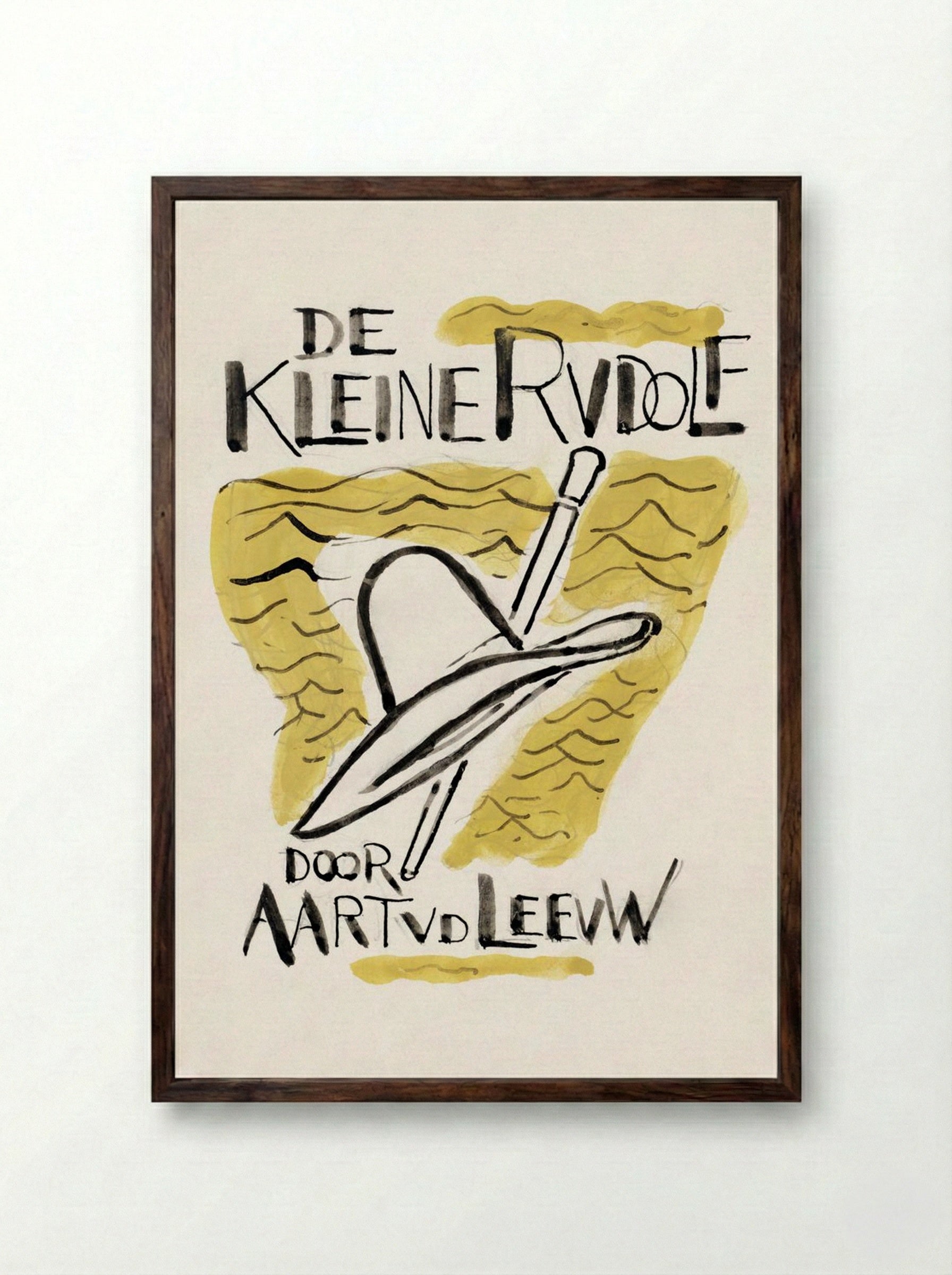 Design for 'De Kleine Rudolf' Book Cover - Leo Gestel - Framed Print Dark Wood