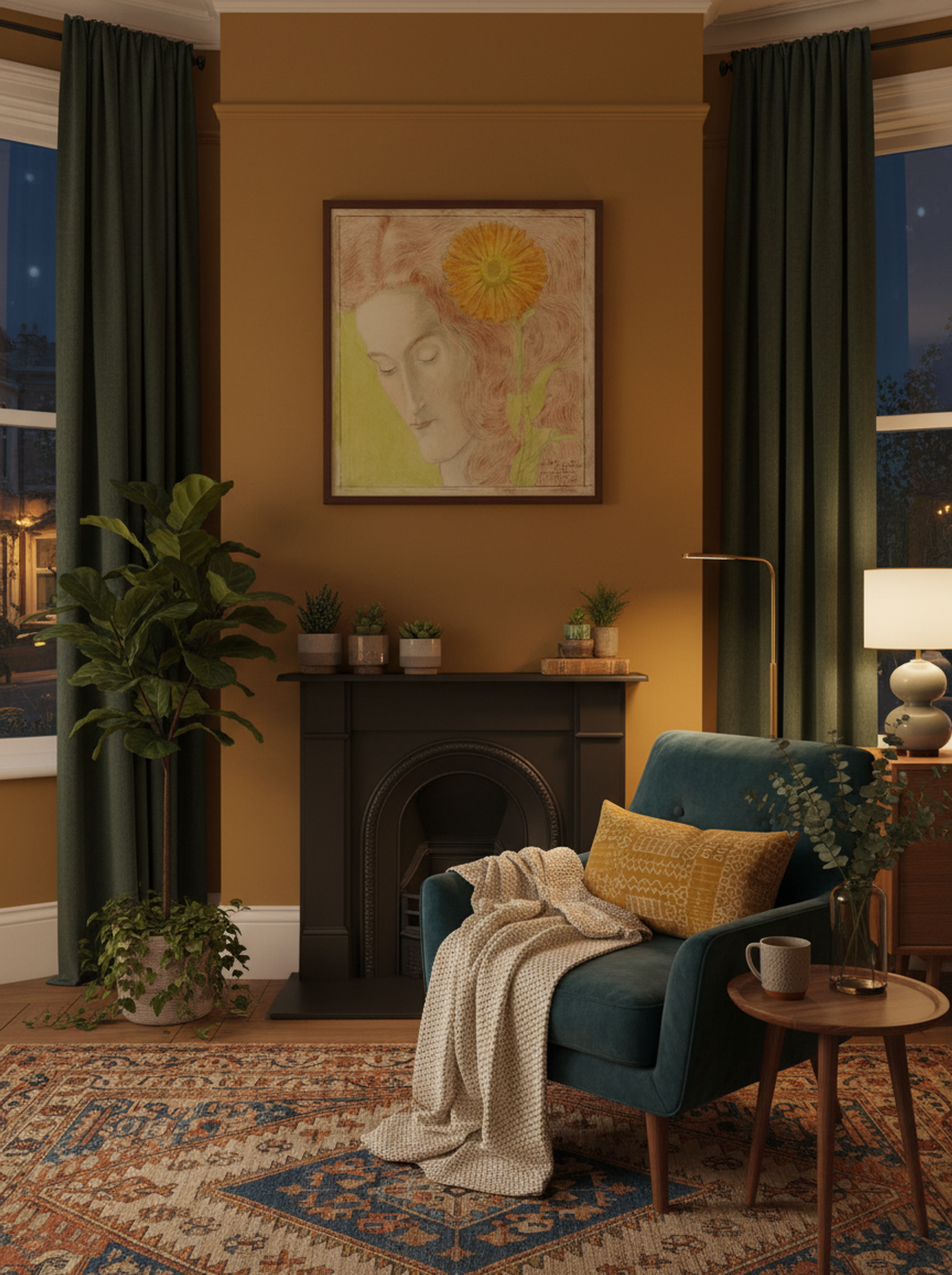 Woman's Head with Red Hair and Chrysanthemum - Jan Toorop - Lifestyle