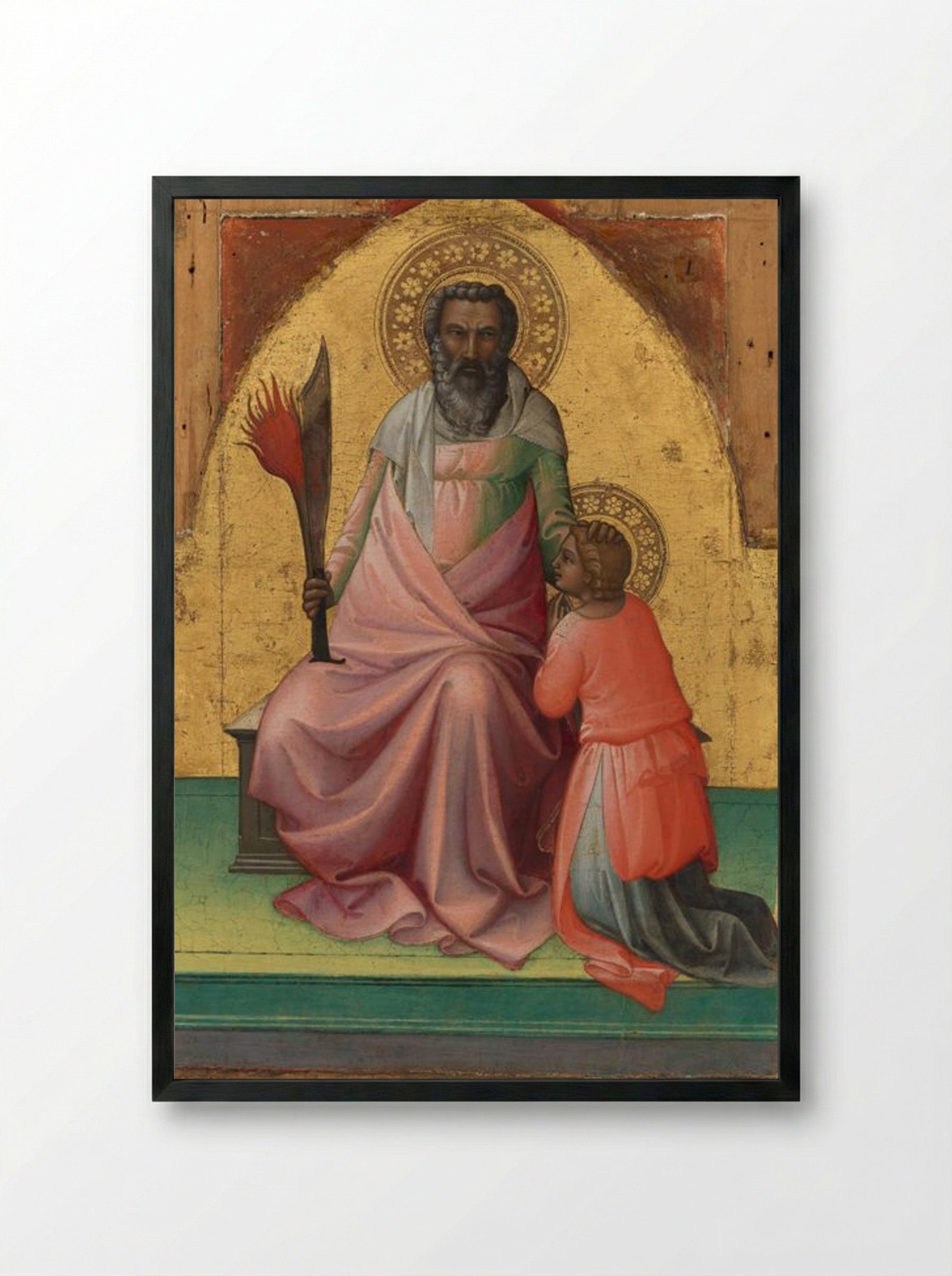 Abraham Sacrificing Isaac - Lorenzo Monaco - Framed Print Black