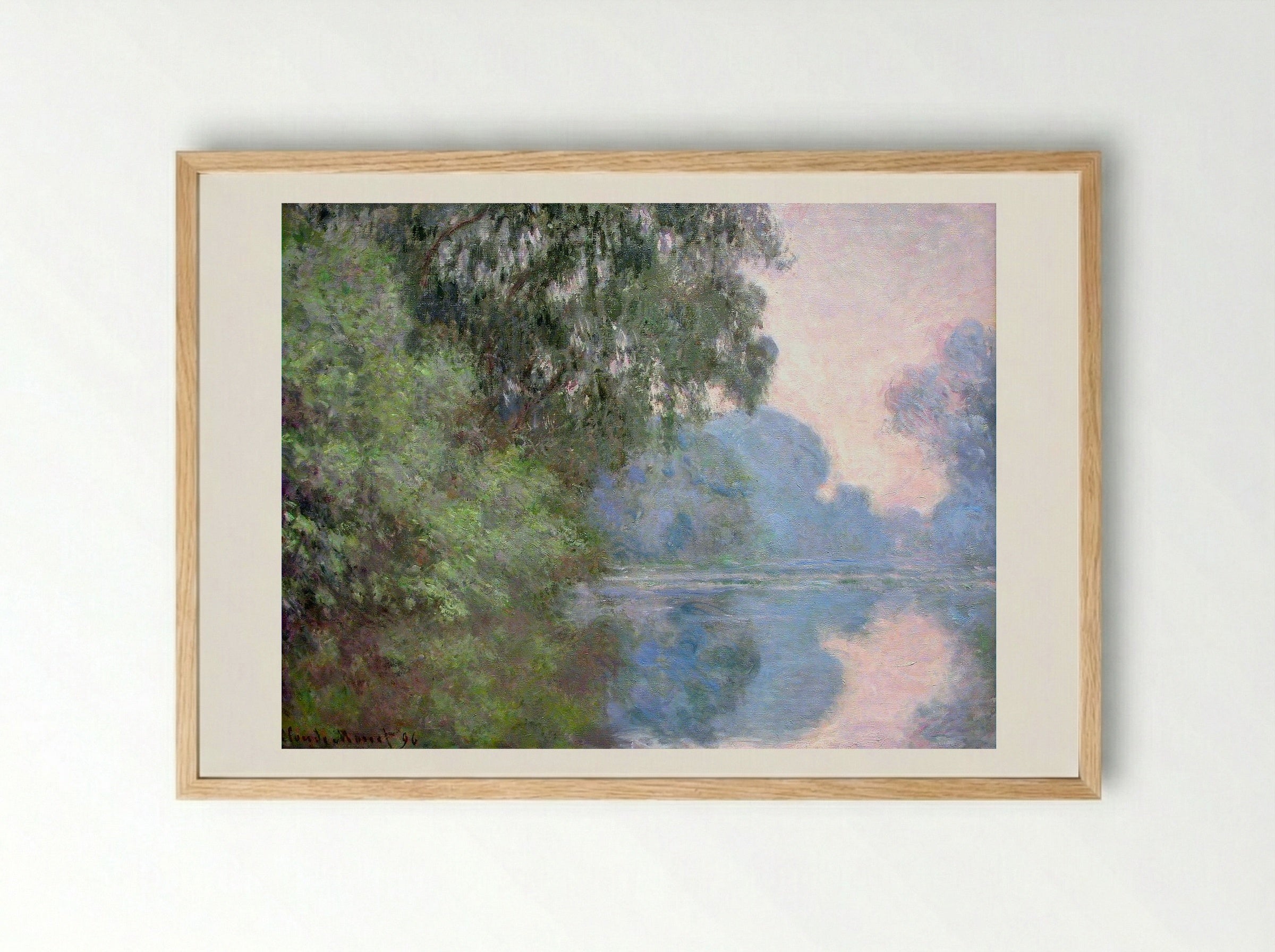Morning on the Seine near Giverny - Claude Monet - Framed Print Wood