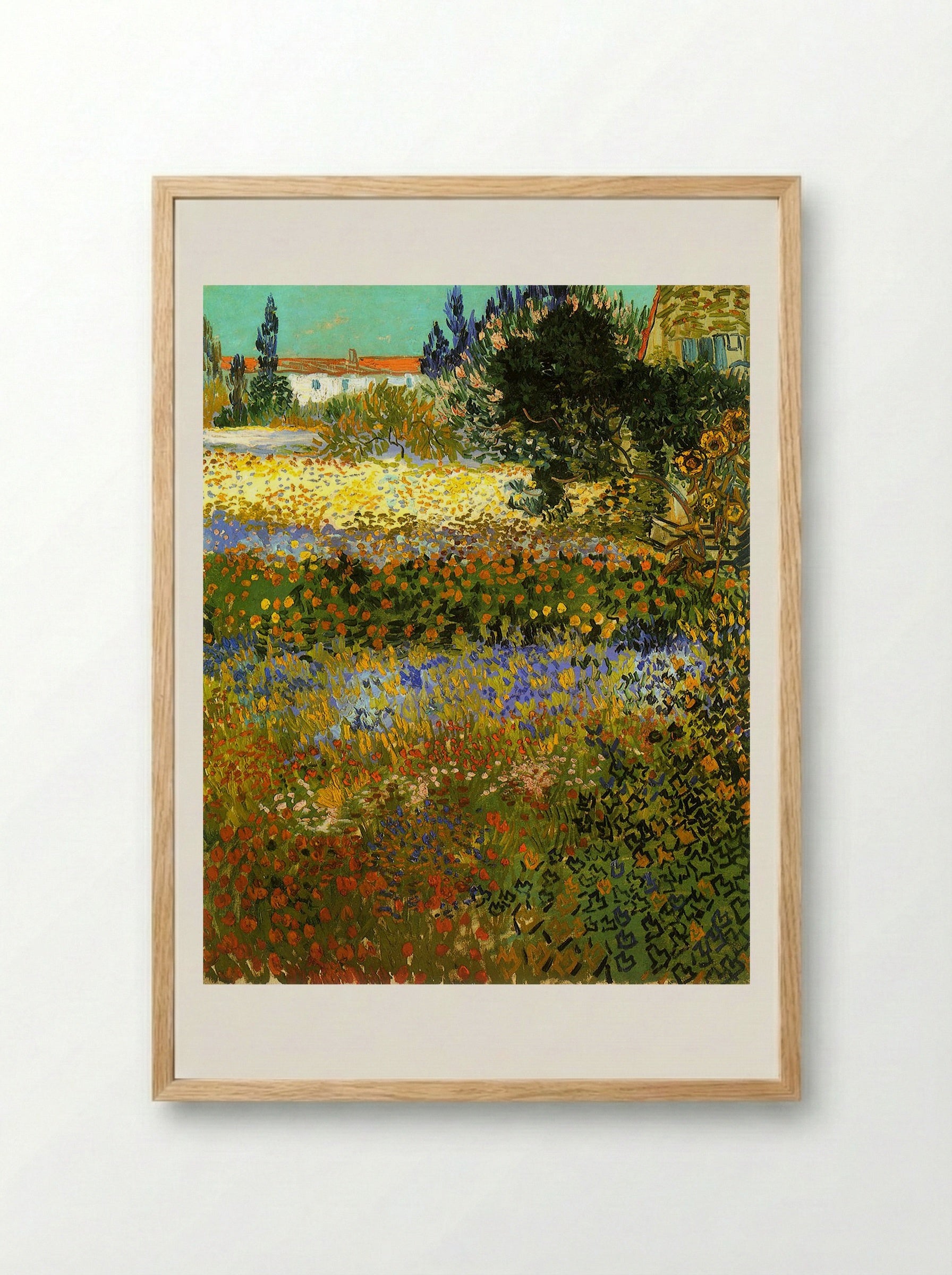 Flowering Garden - Vincent van Gogh - Framed Print Wood