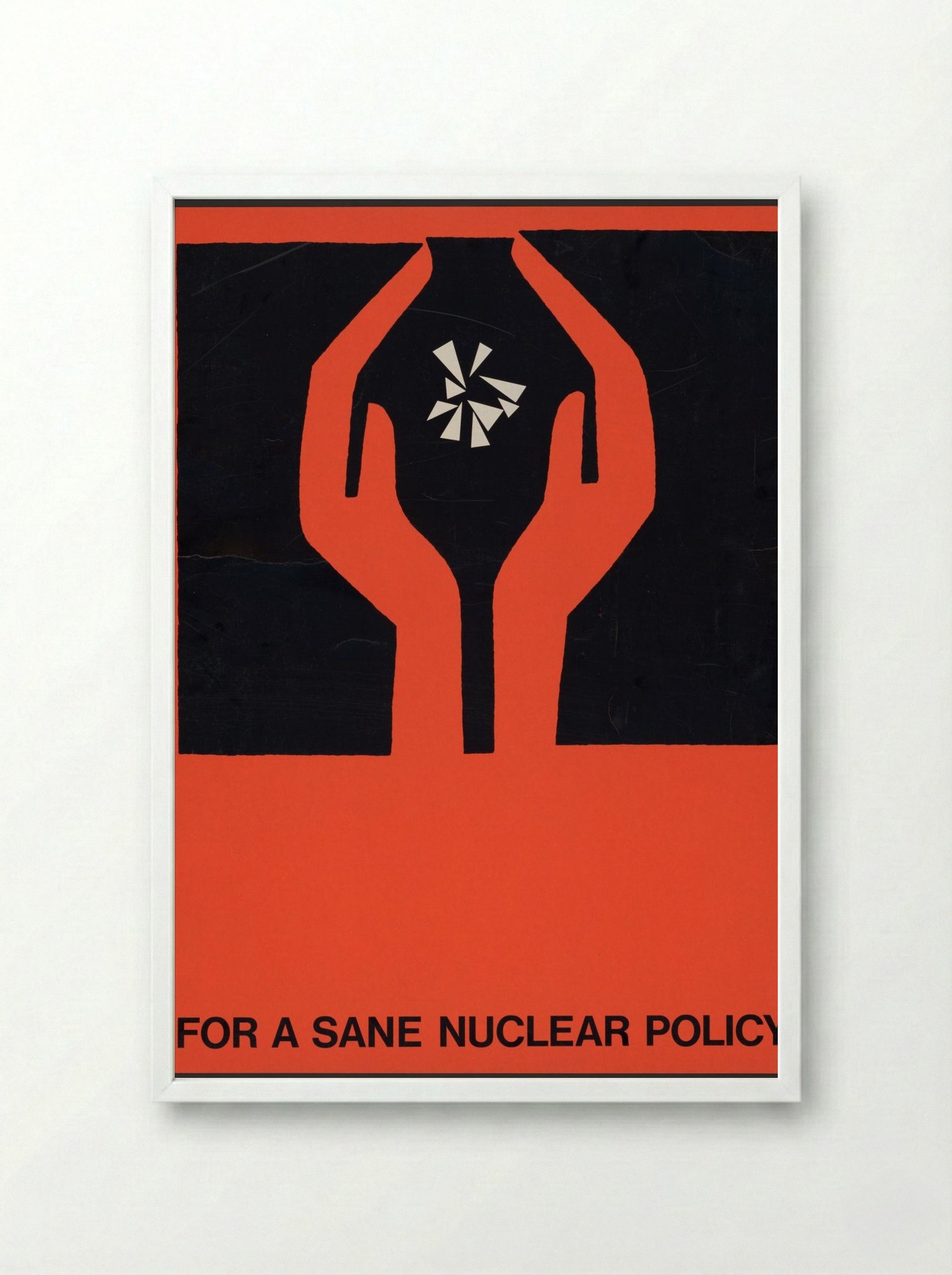 For a Sane Nuclear Policy - Saul Bass - Framed Print White