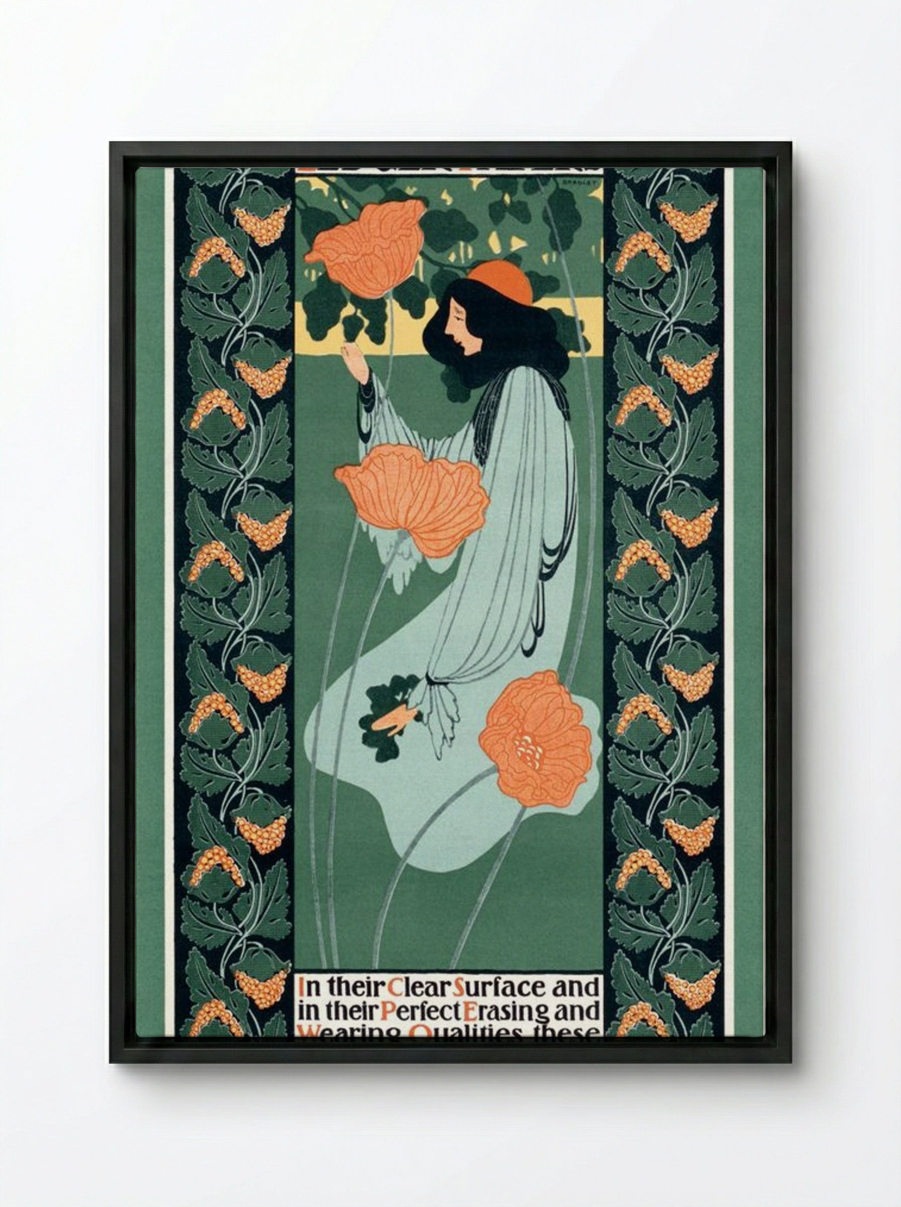 Whiting's Ledger Papers - Will H. Bradley - Framed Canvas Black