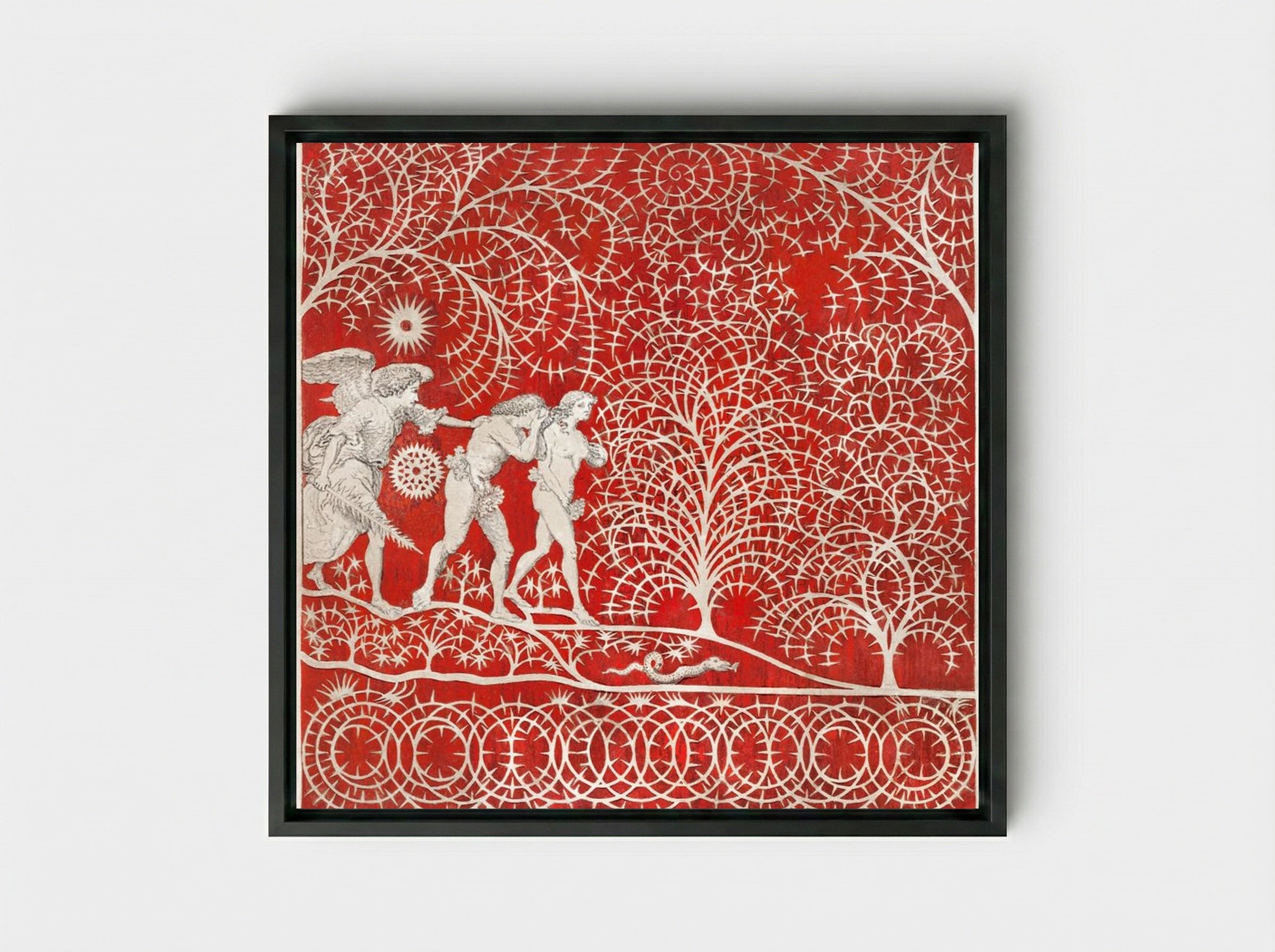 The Expulsion from Eden - Fine Art Print - Framed Canvas Black