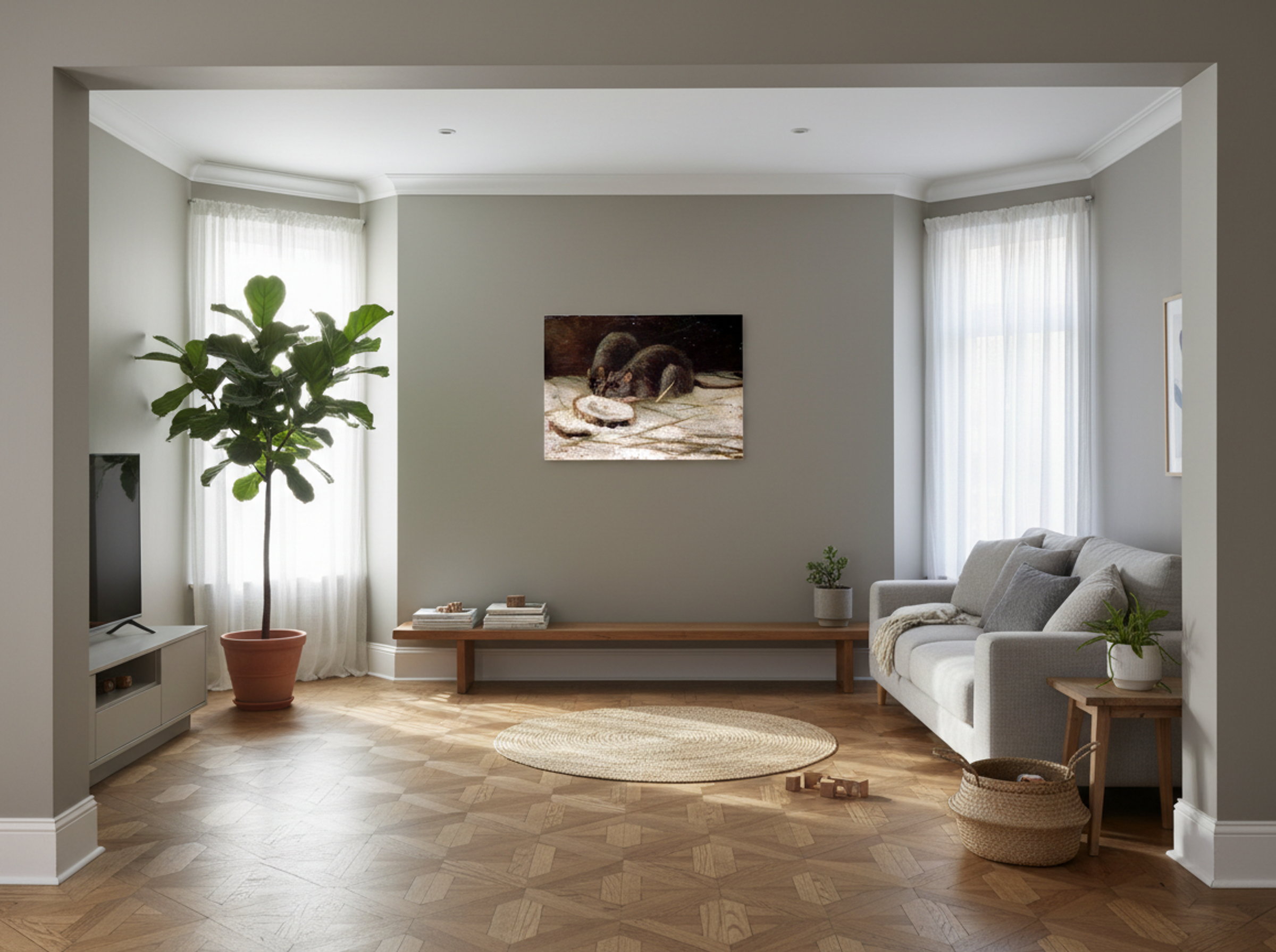 Two Rats Eating - Fine Art Print - Lifestyle