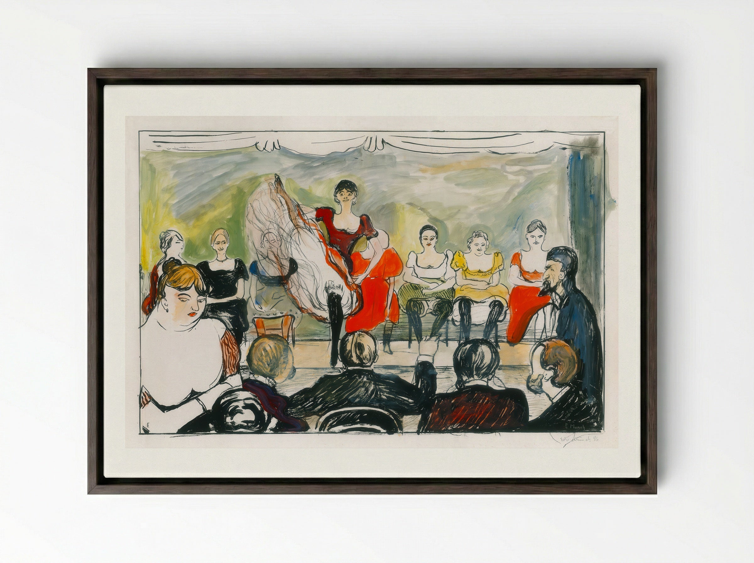 Tingeltangel - Edvard Munch - Framed Canvas Dark Wood