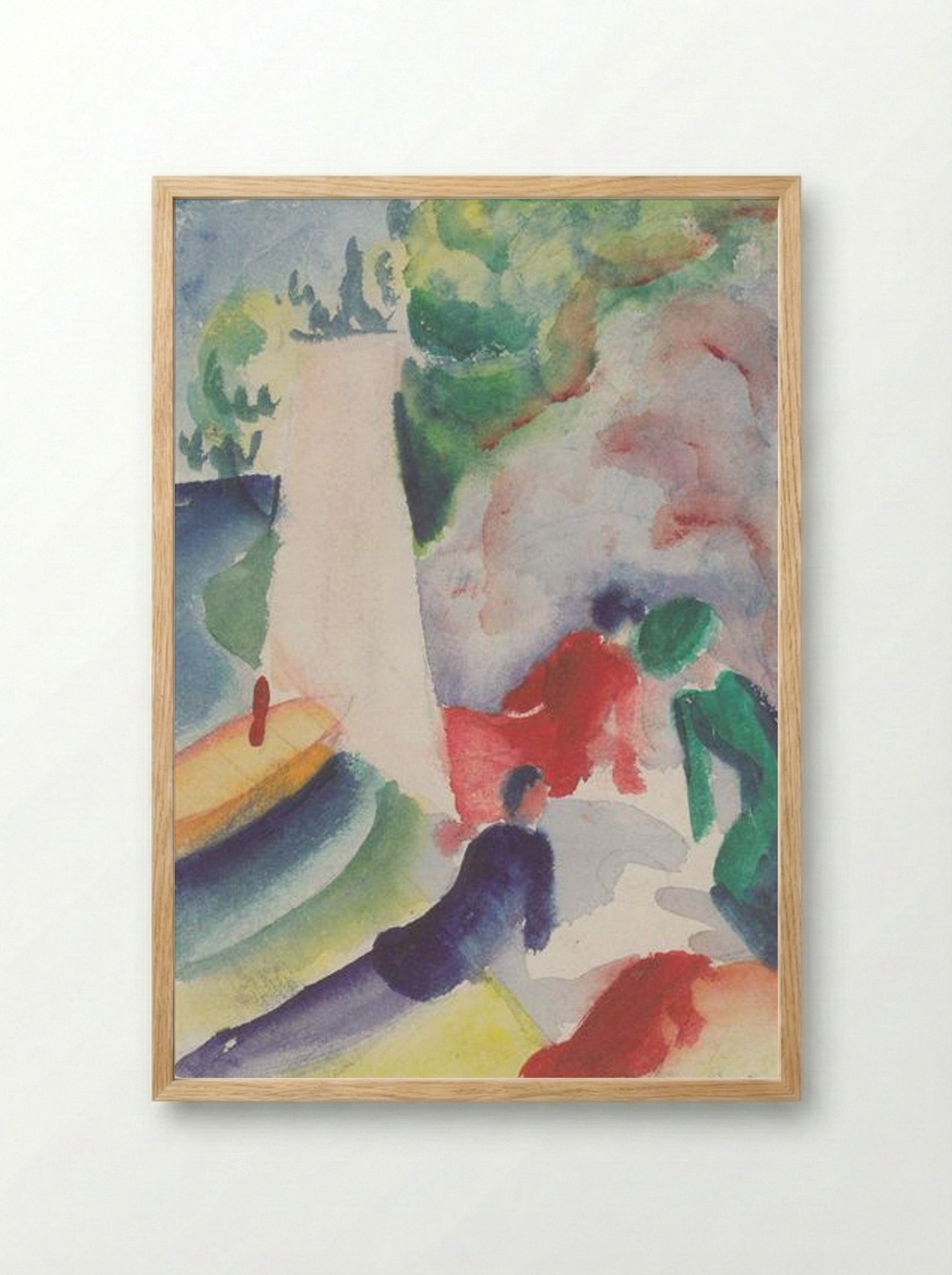 Picnic on the Beach - August Macke - Framed Print Wood