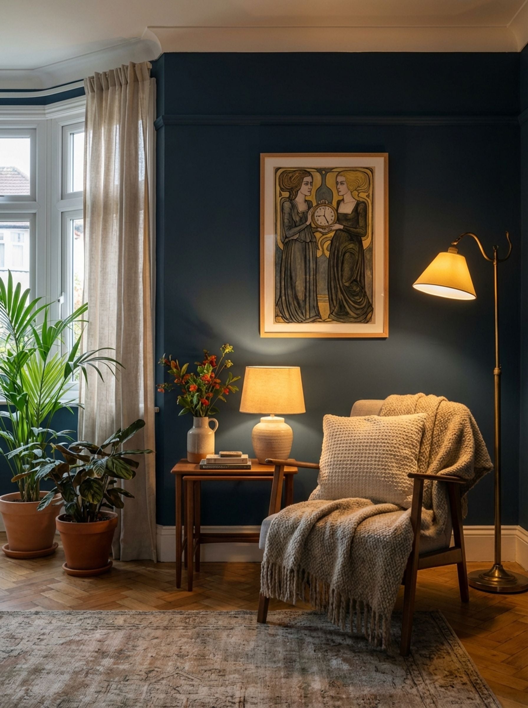 Two Stylized Female Figures with Clock in Hand - Jan Toorop - Lifestyle