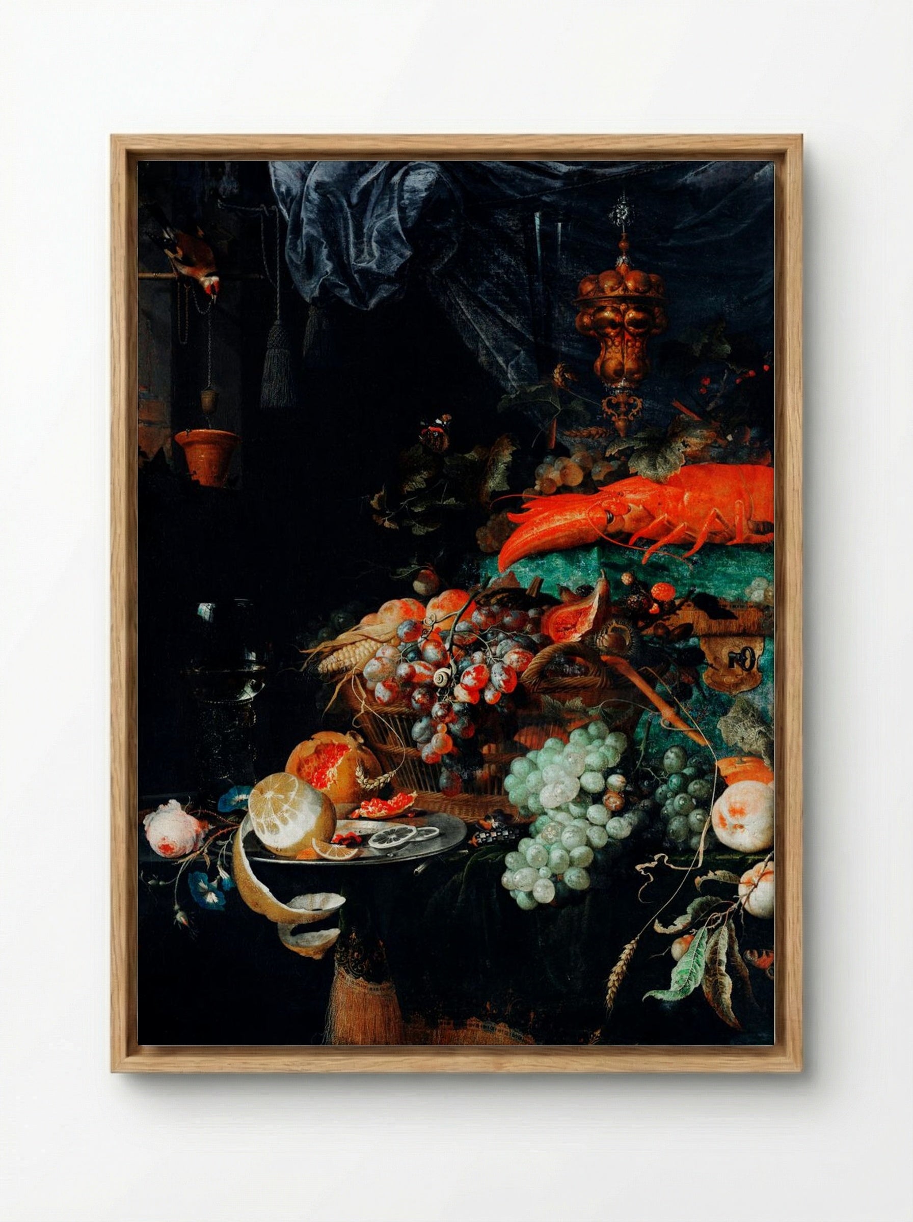 Fruits and Lobster - Abraham Mignon - Framed Canvas Wood