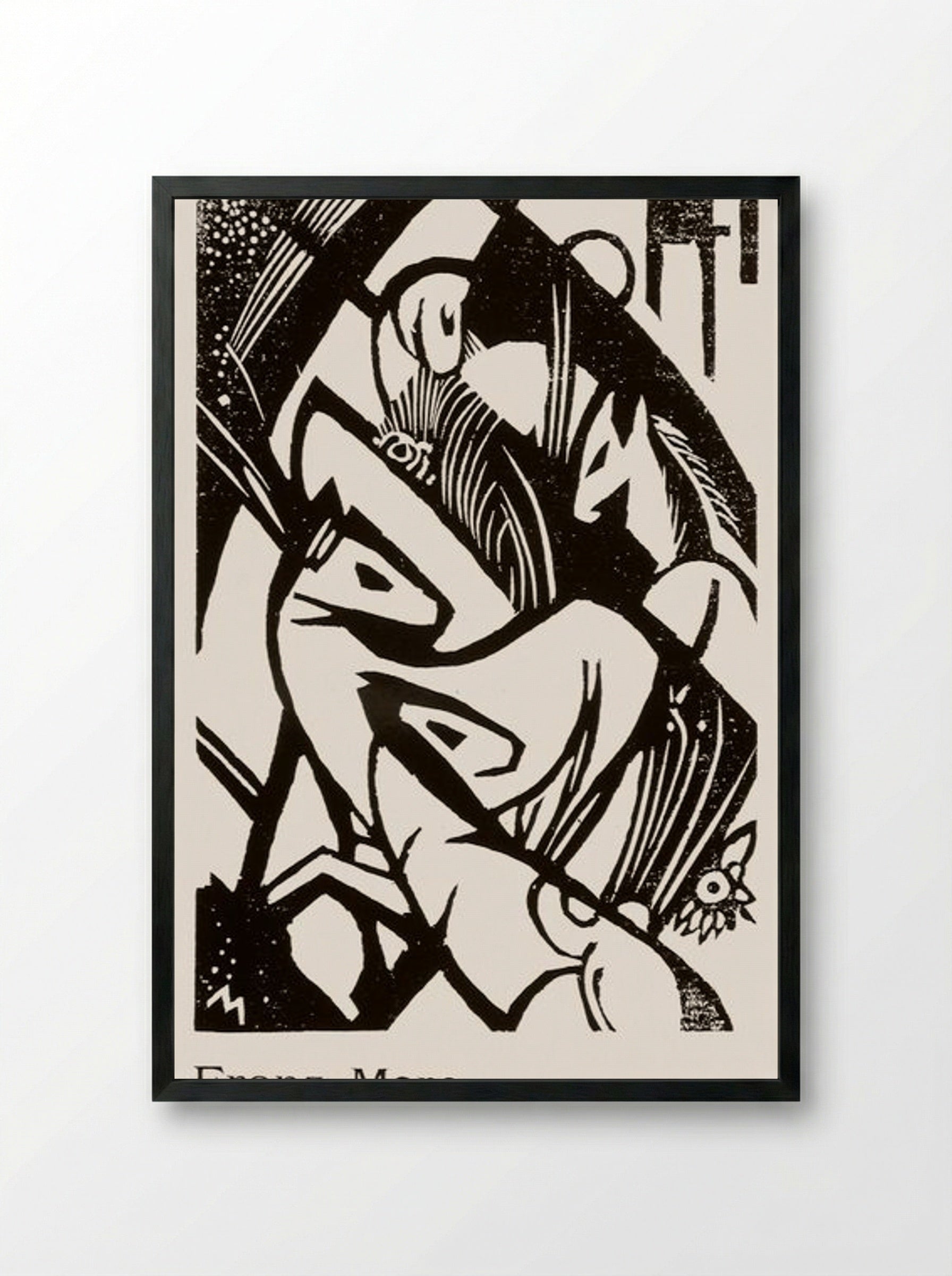 Horses - Franz Marc - Framed Print Black