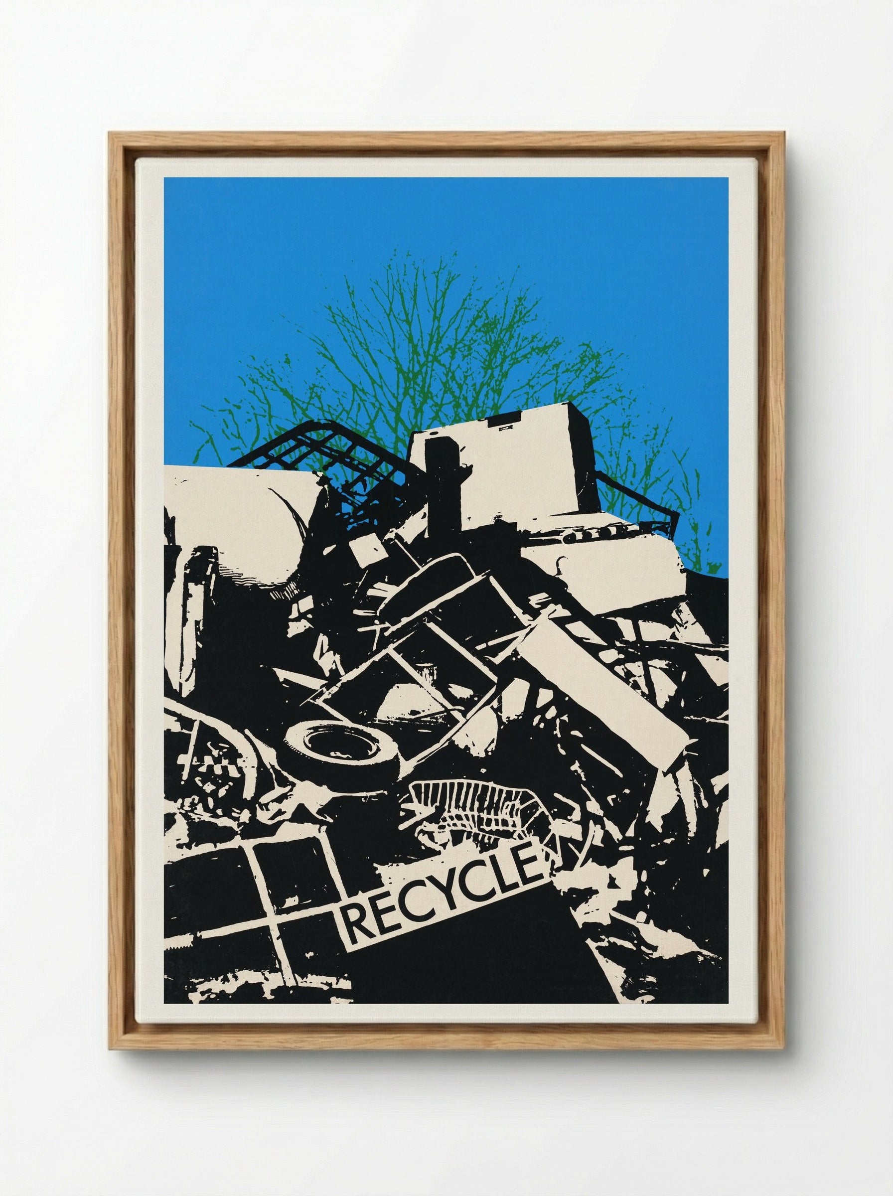 Recycle - Graphic Workshop - Framed Canvas Wood