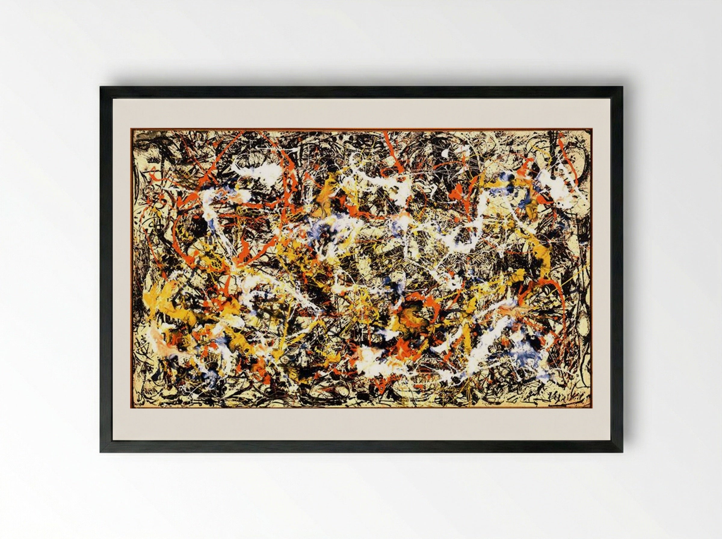 Convergence - Jackson Pollock - Framed Print Black