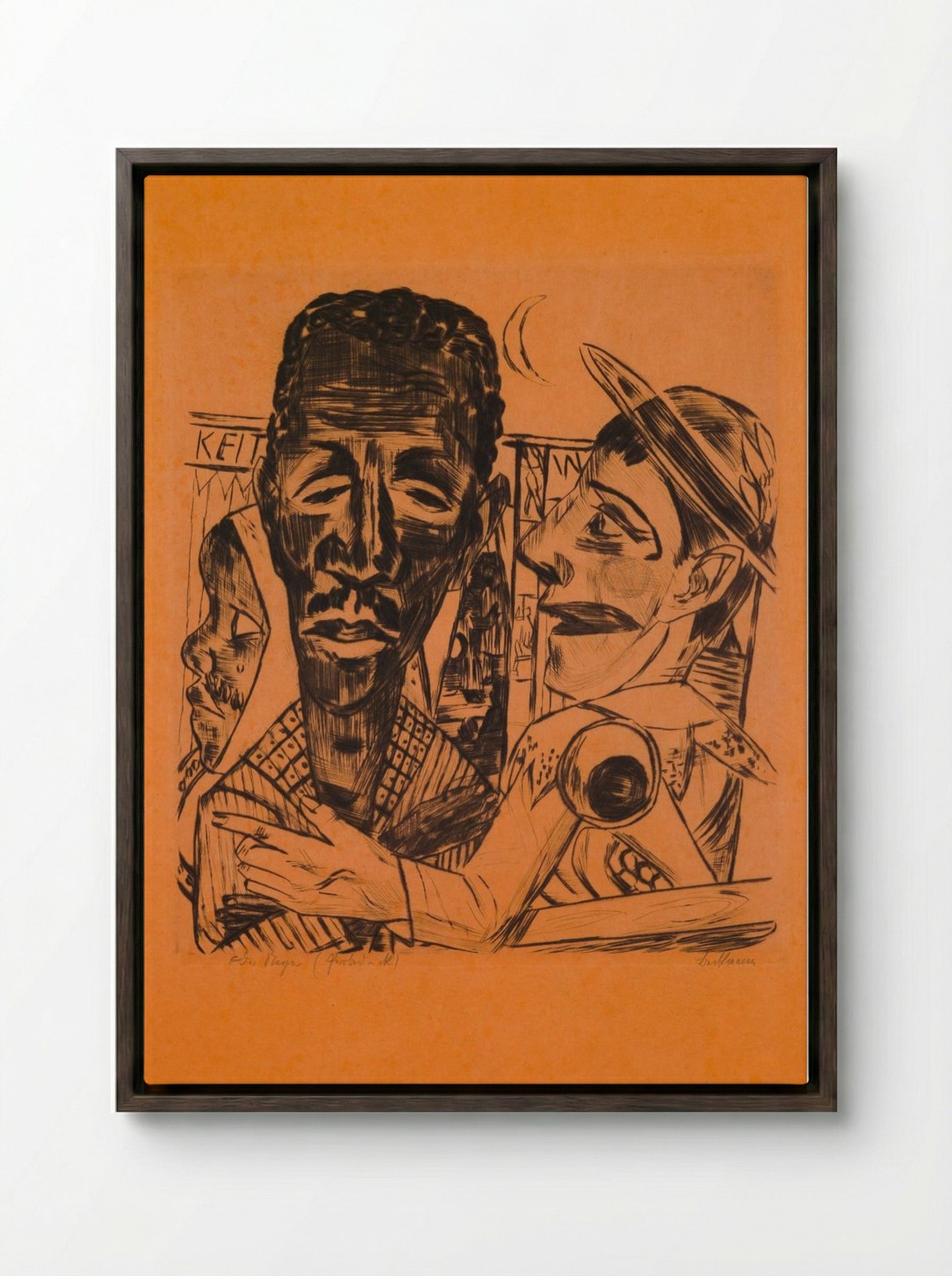 The Man, Plate 6 of 'Annual Fair' - Max Beckmann - Framed Canvas Dark Wood