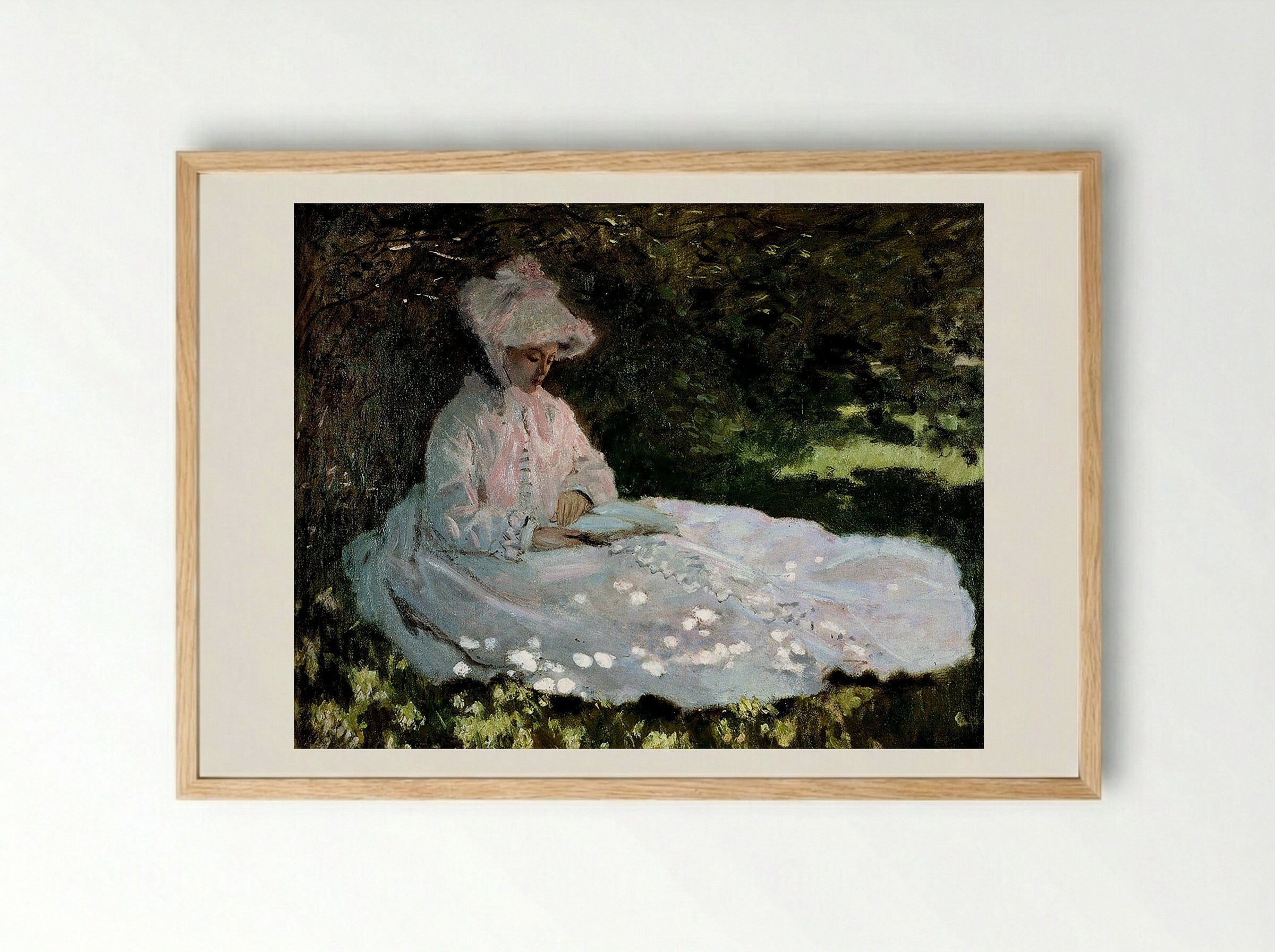 A Woman Reading - Berthe Morisot - Framed Print Wood