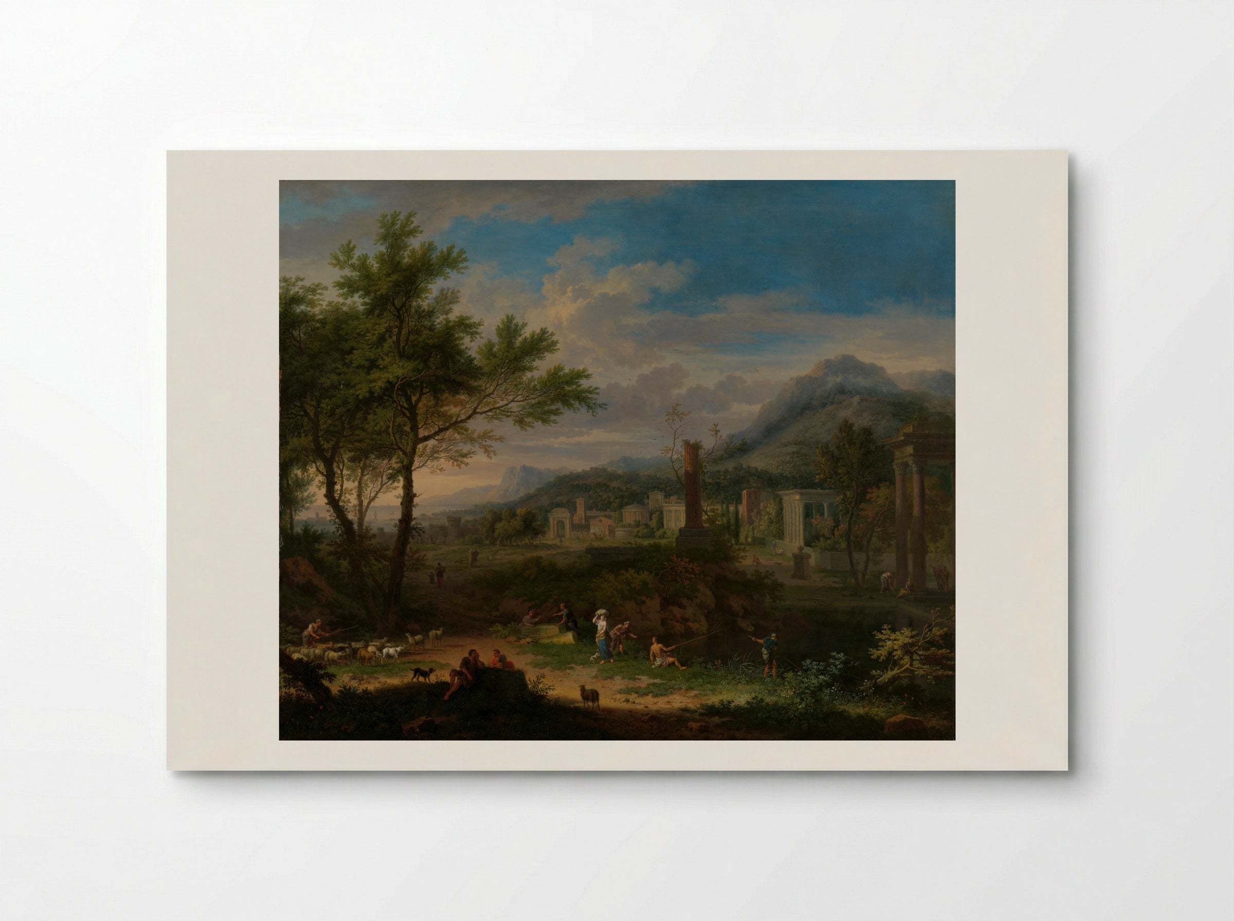 Arcadian Landscape with Fishermen - Jan van Huysum - Poster