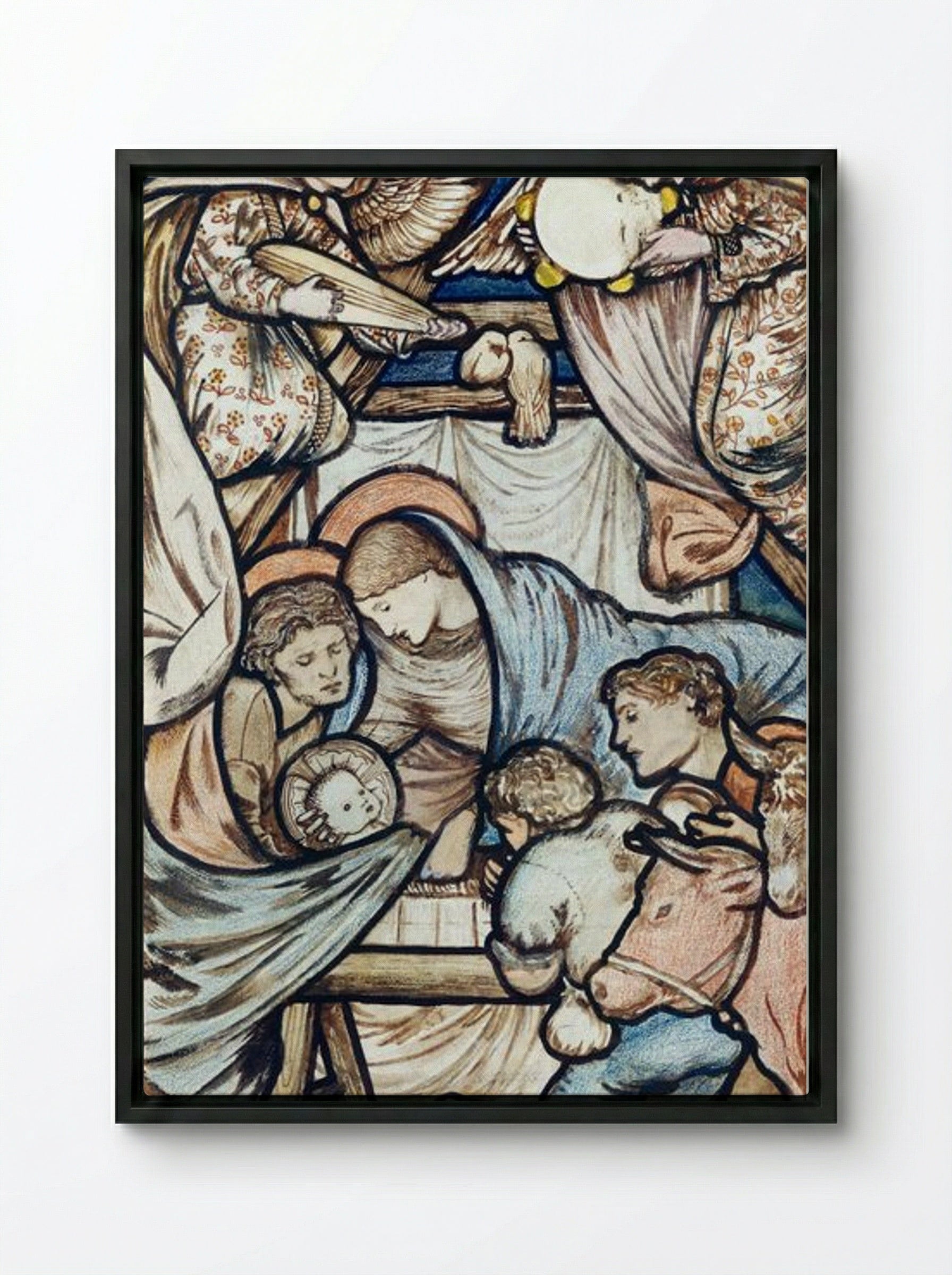 The Nativity - Edward Burne-Jones - Framed Canvas Black