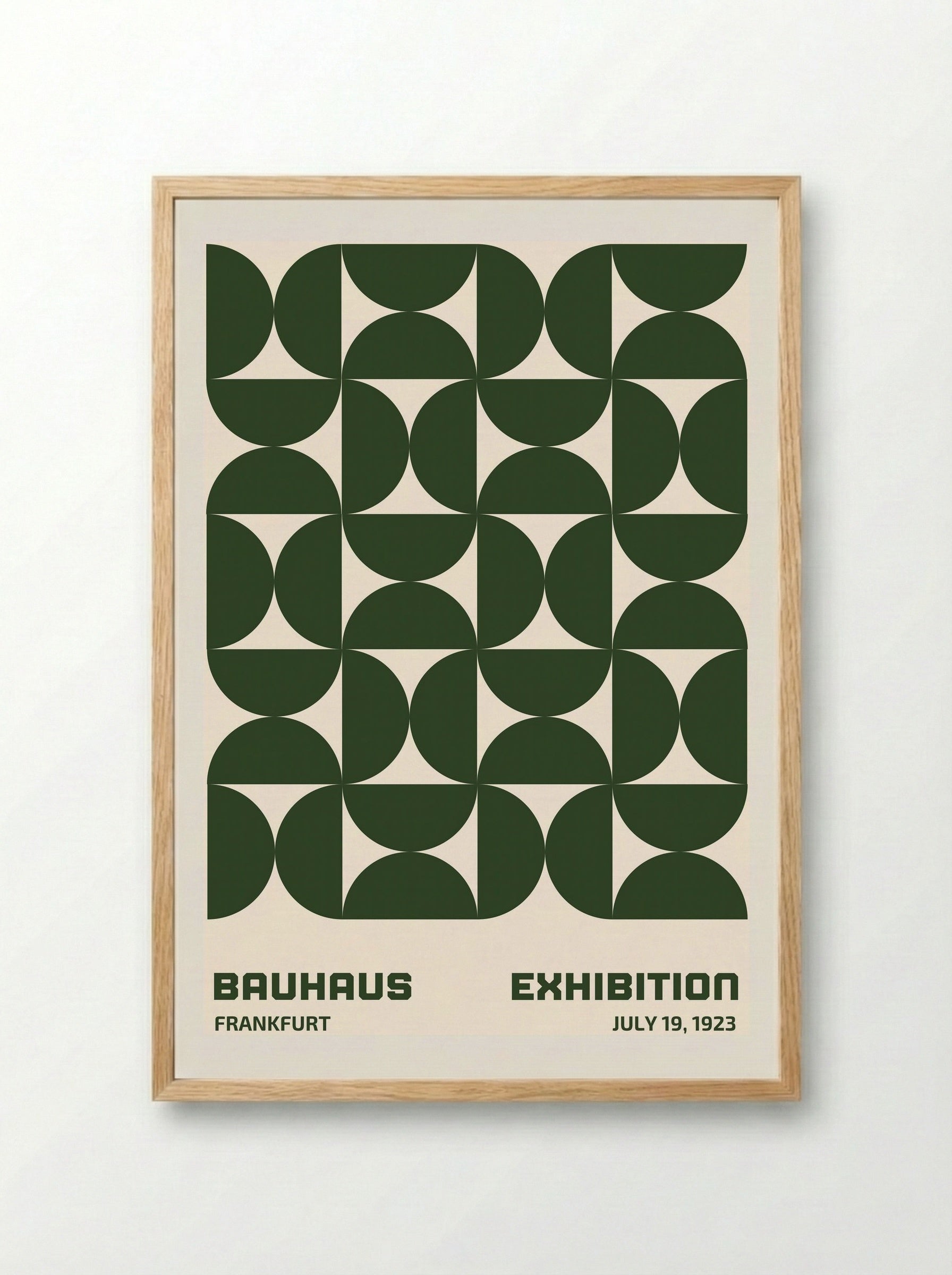 Bauhaus Modular Geometry - Green Edition (1923 Frankfurt) - Framed Print Wood
