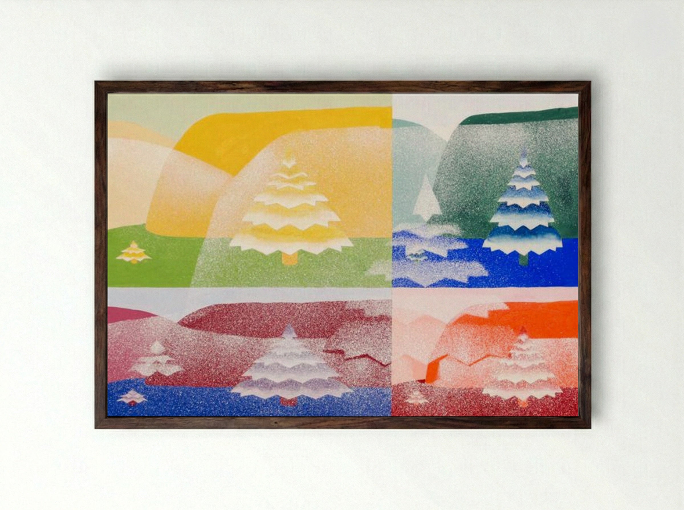 Trees, from 'The Mathematical Basis of the Arts' - Joseph Schillinger - Framed Print Dark Wood