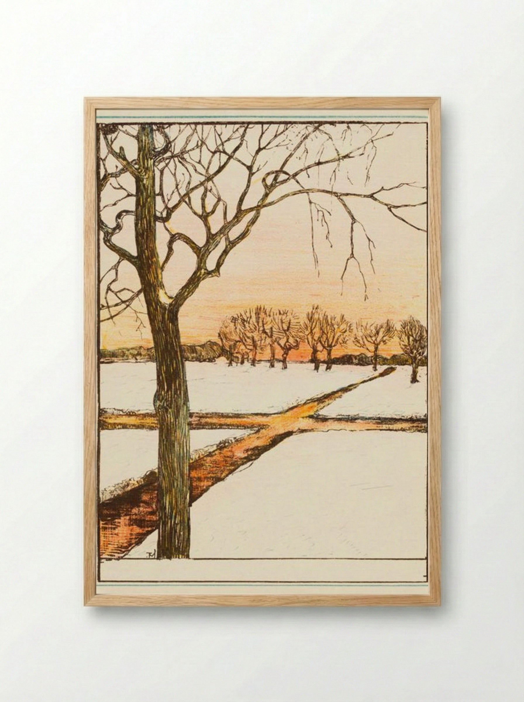 Sneeuwlandschap (Snowy Landscape) - Theo van Hoytema - Framed Print Wood