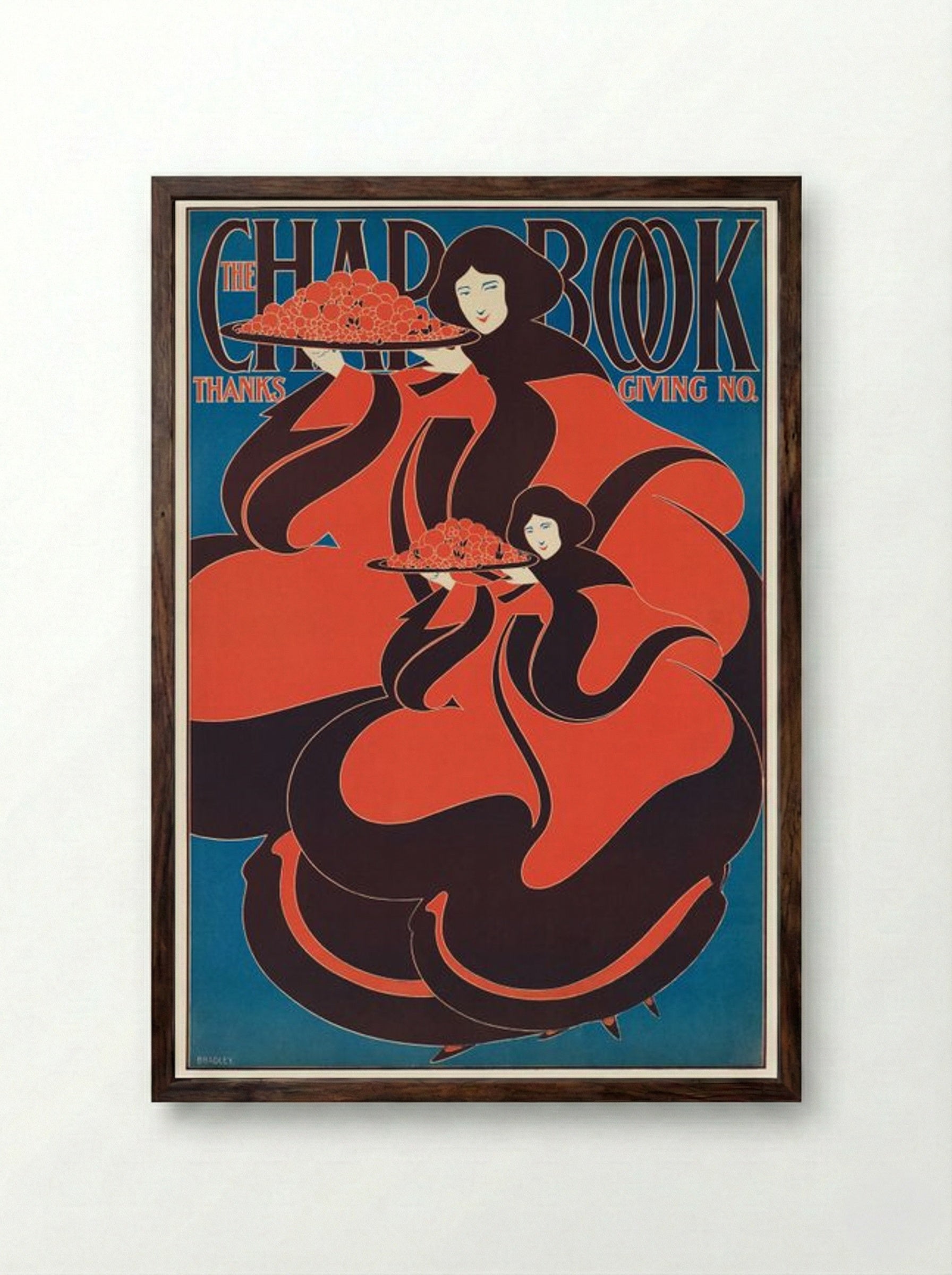 The Chap-Book, Thanksgiving No. - Will H. Bradley - Framed Print Dark Wood