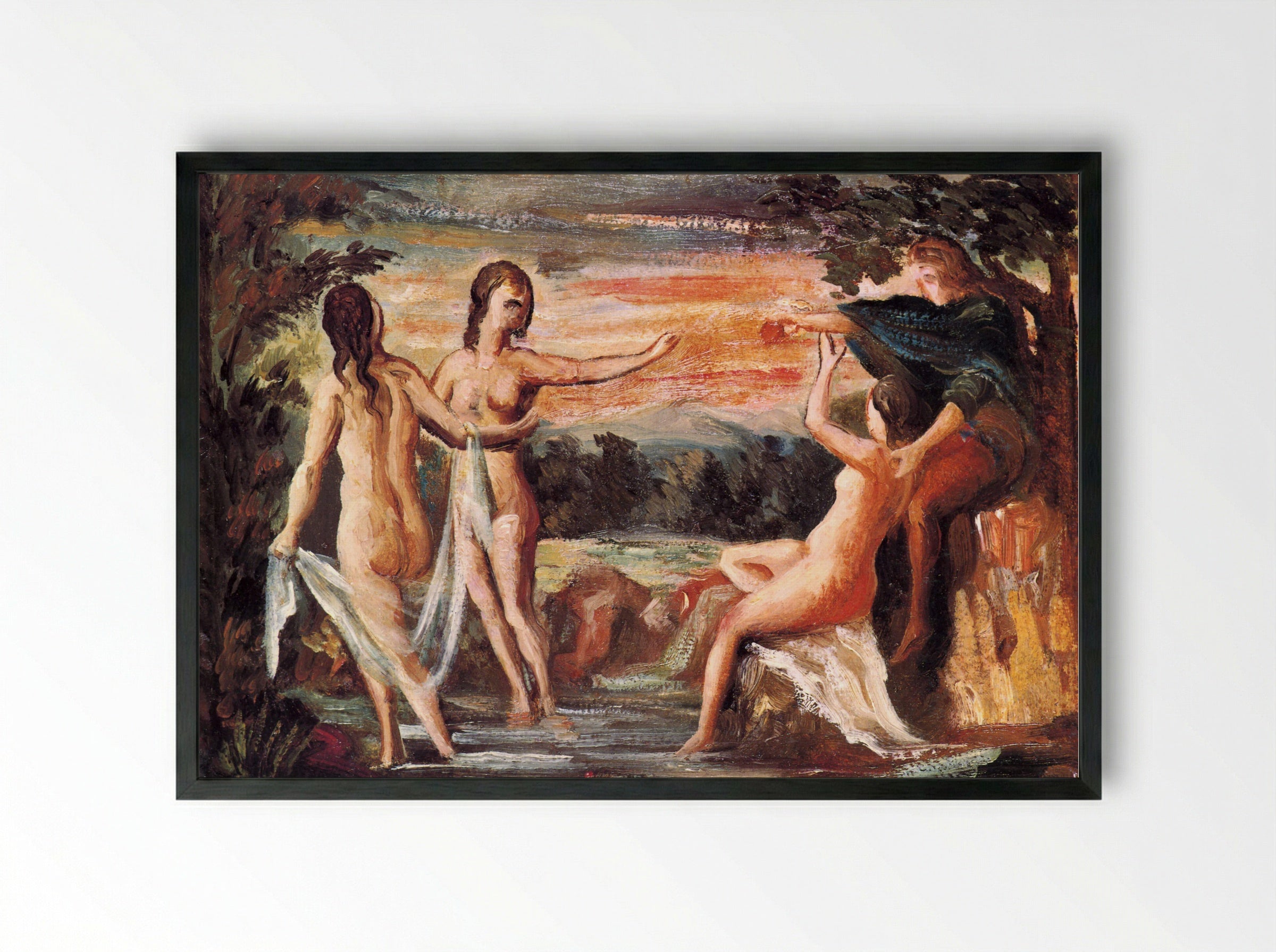The Judgement of Paris - Pierre-Auguste Renoir - Framed Print Black