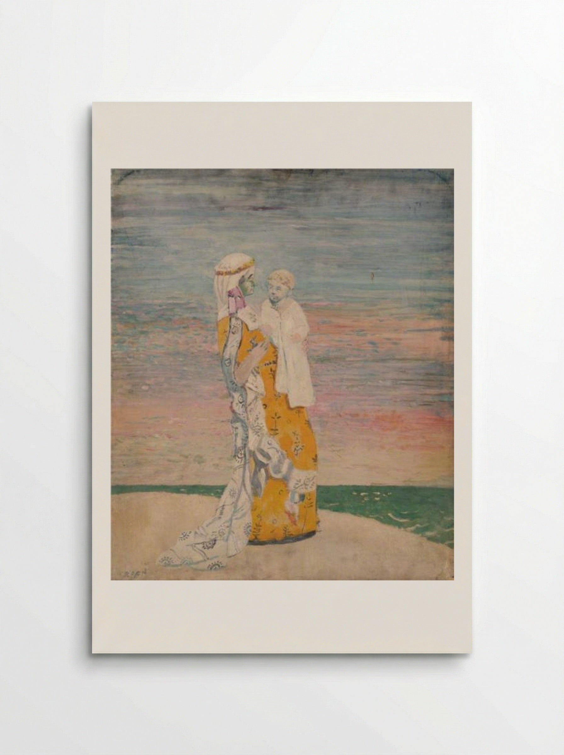 Mother and Child on the Beach - William Orpen - Poster