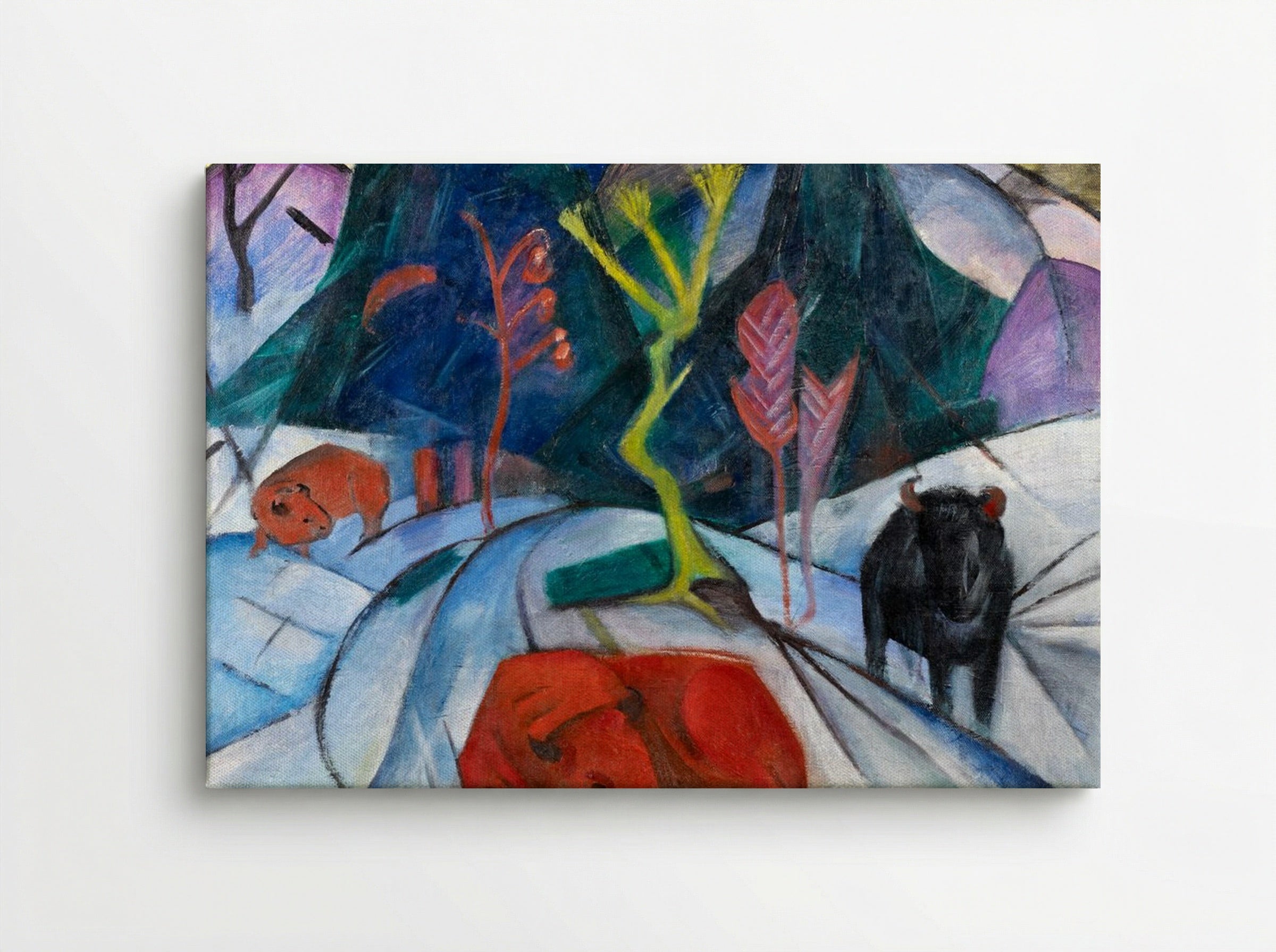 Bison in Winter (Red Bison) - Franz Marc - Canvas