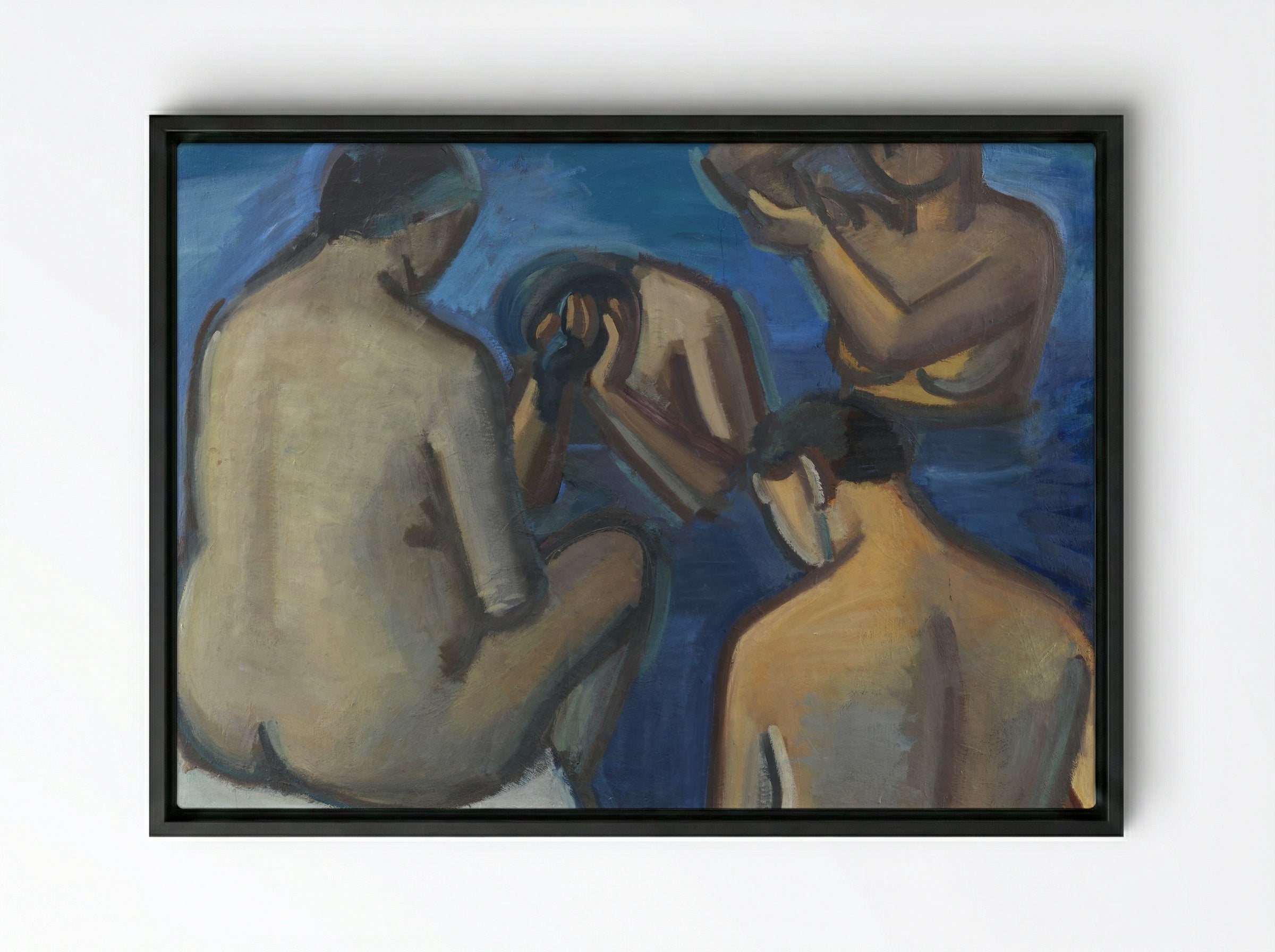 After the Bath - Vilhelm Lundstrøm - Framed Canvas Black