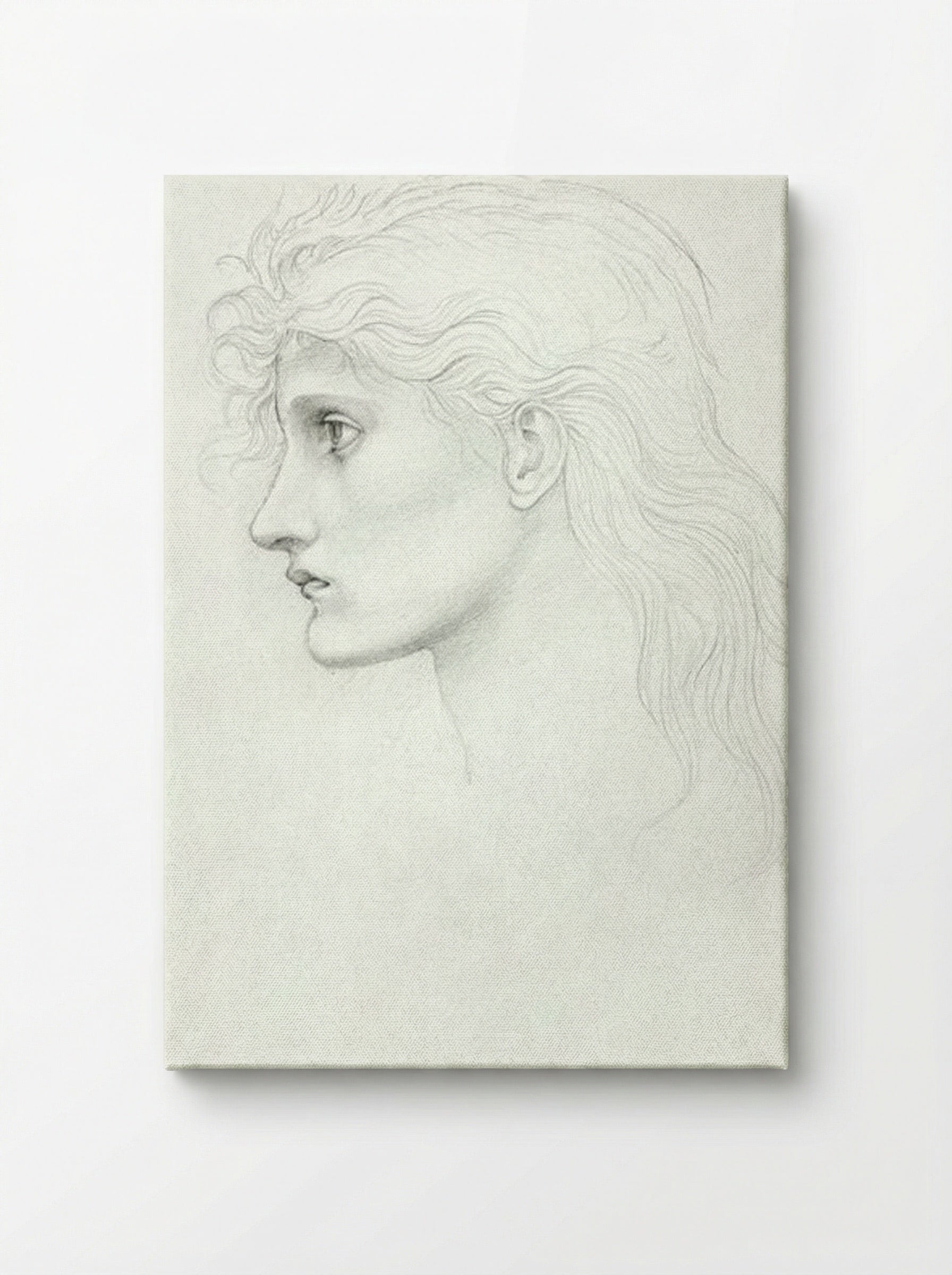 Head of Girl Facing Left - Edward Burne-Jones - Canvas