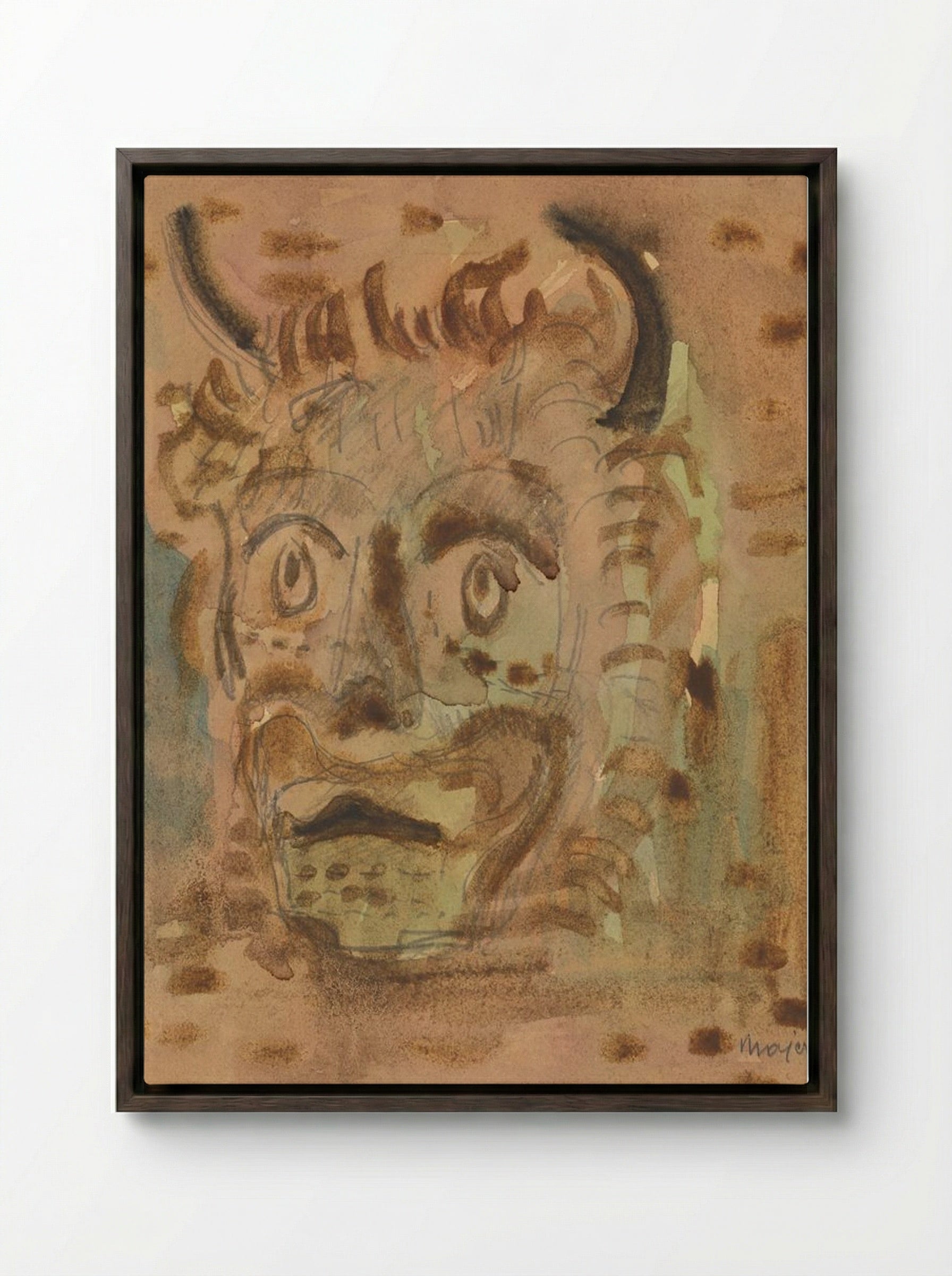 Satyr - Cyprián Majerník - Framed Canvas Dark Wood