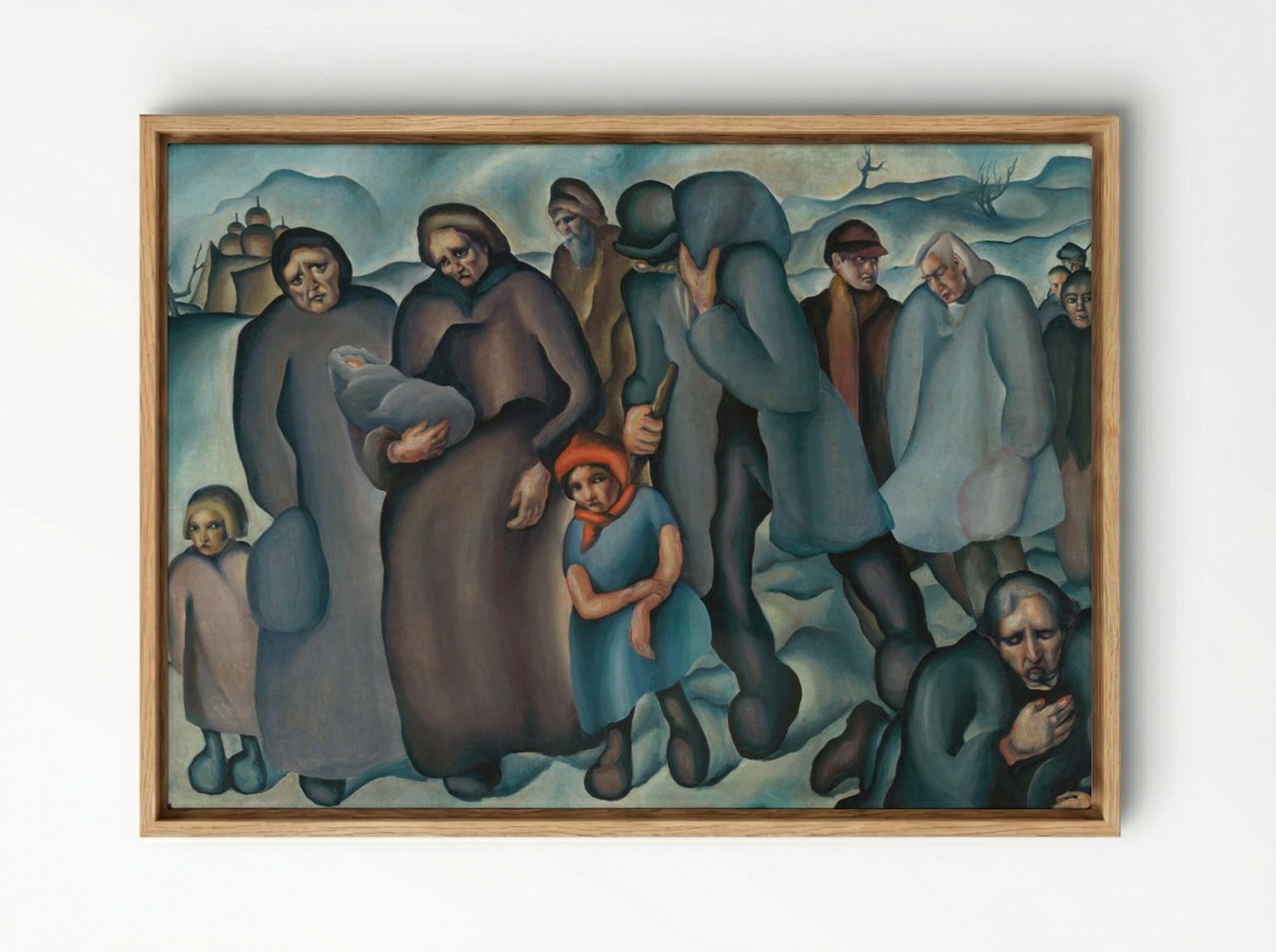 Refugees - Konstantin Bauer - Framed Canvas Wood