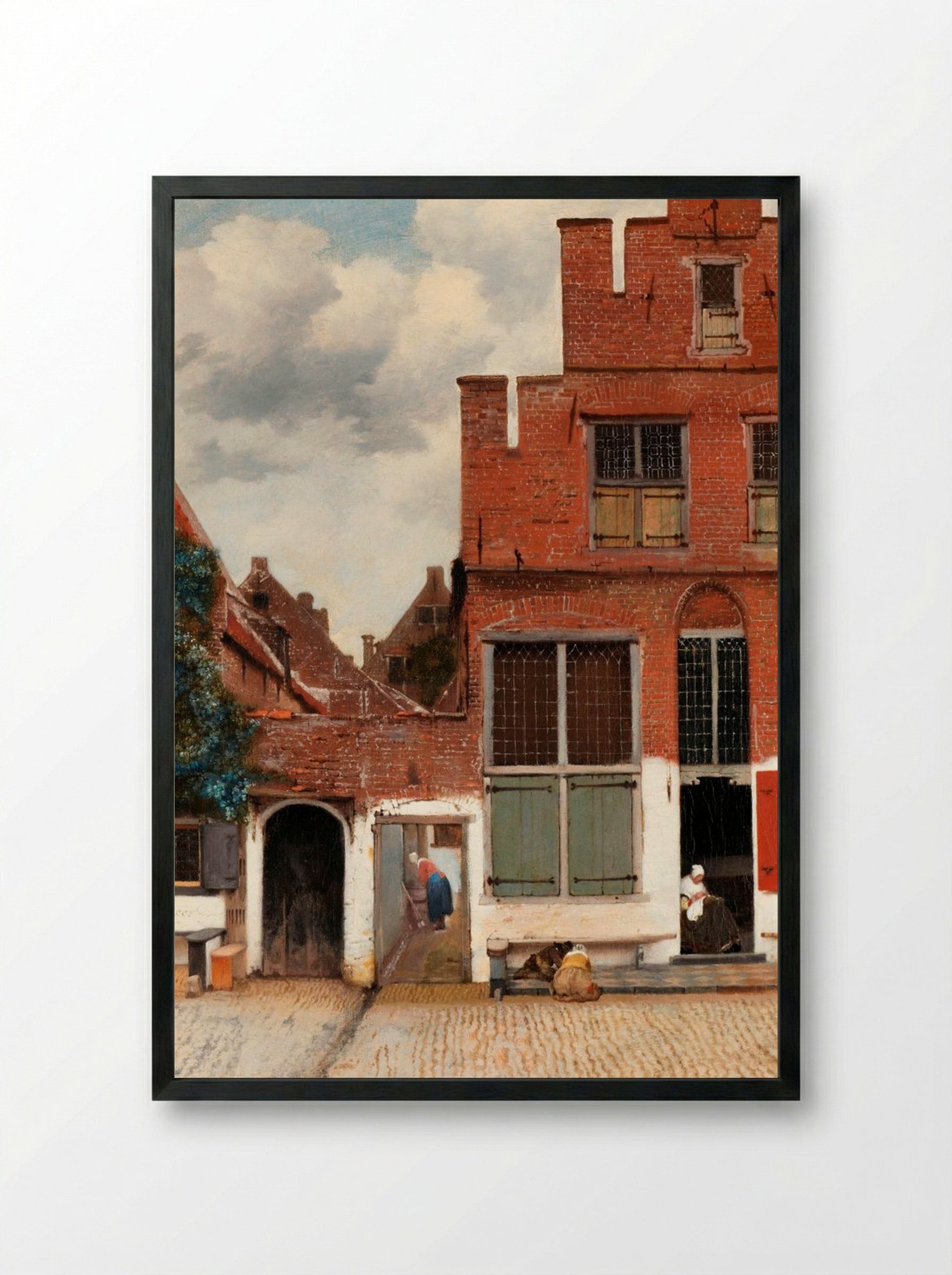The Little Street - Johannes Vermeer - Framed Print Black