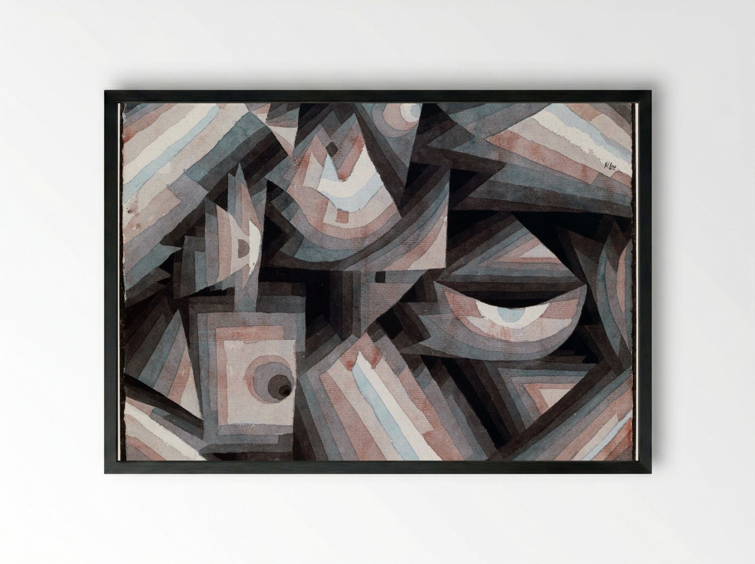 Crystal Gradation - Paul Klee - Framed Print Black