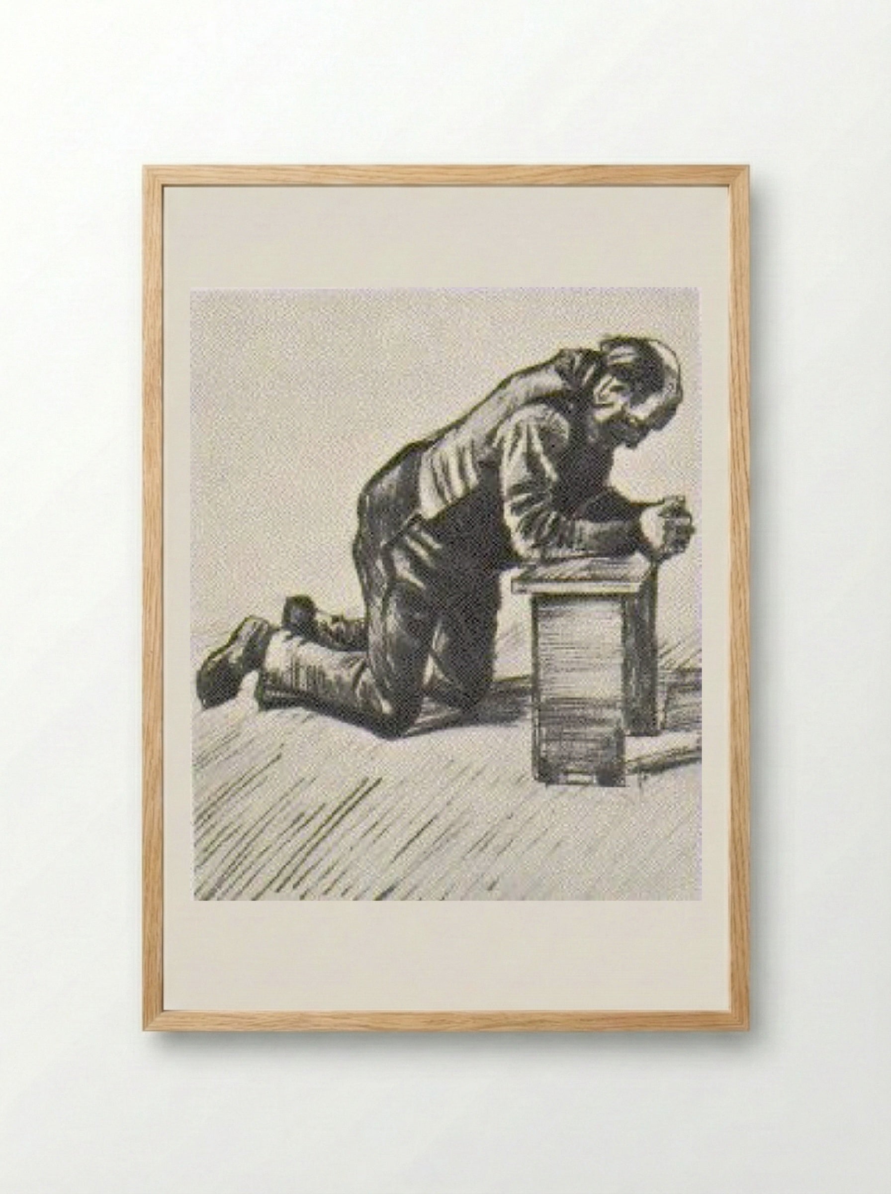 Man Praying - Käthe Kollwitz - Framed Print Wood