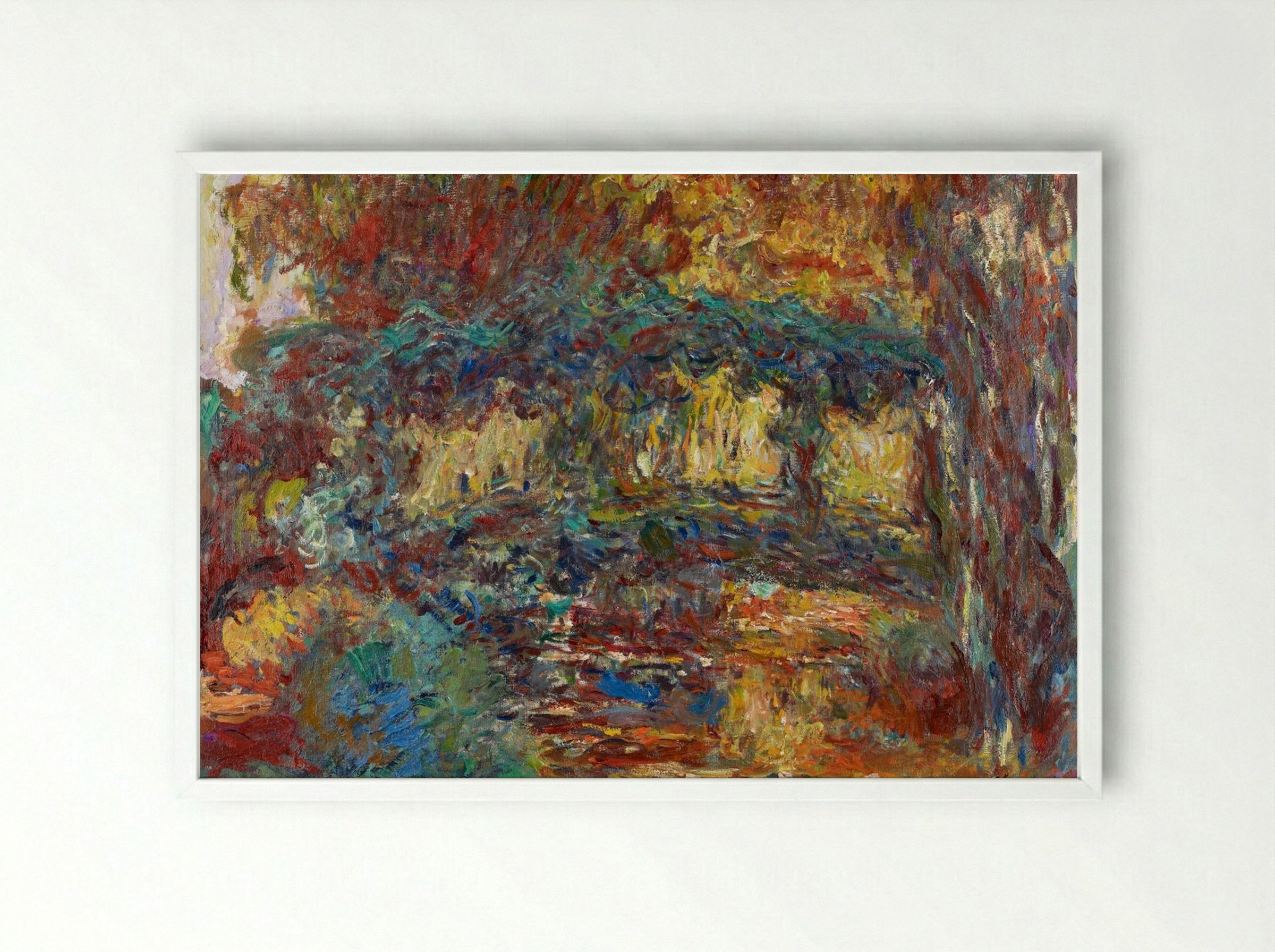 The Japanese Footbridge - Claude Monet - Framed Print White