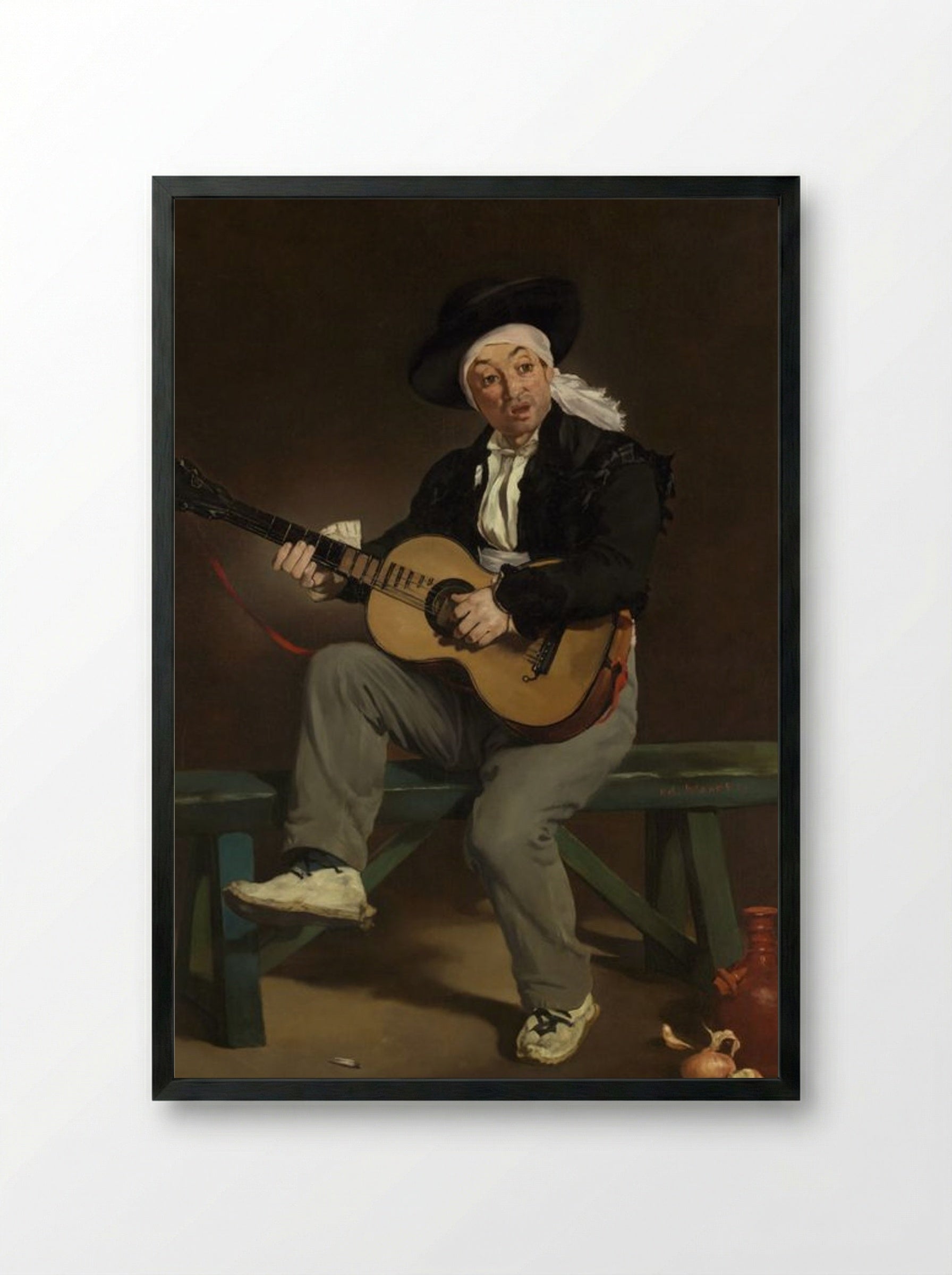The Spanish Singer - Édouard Manet - Framed Print Black