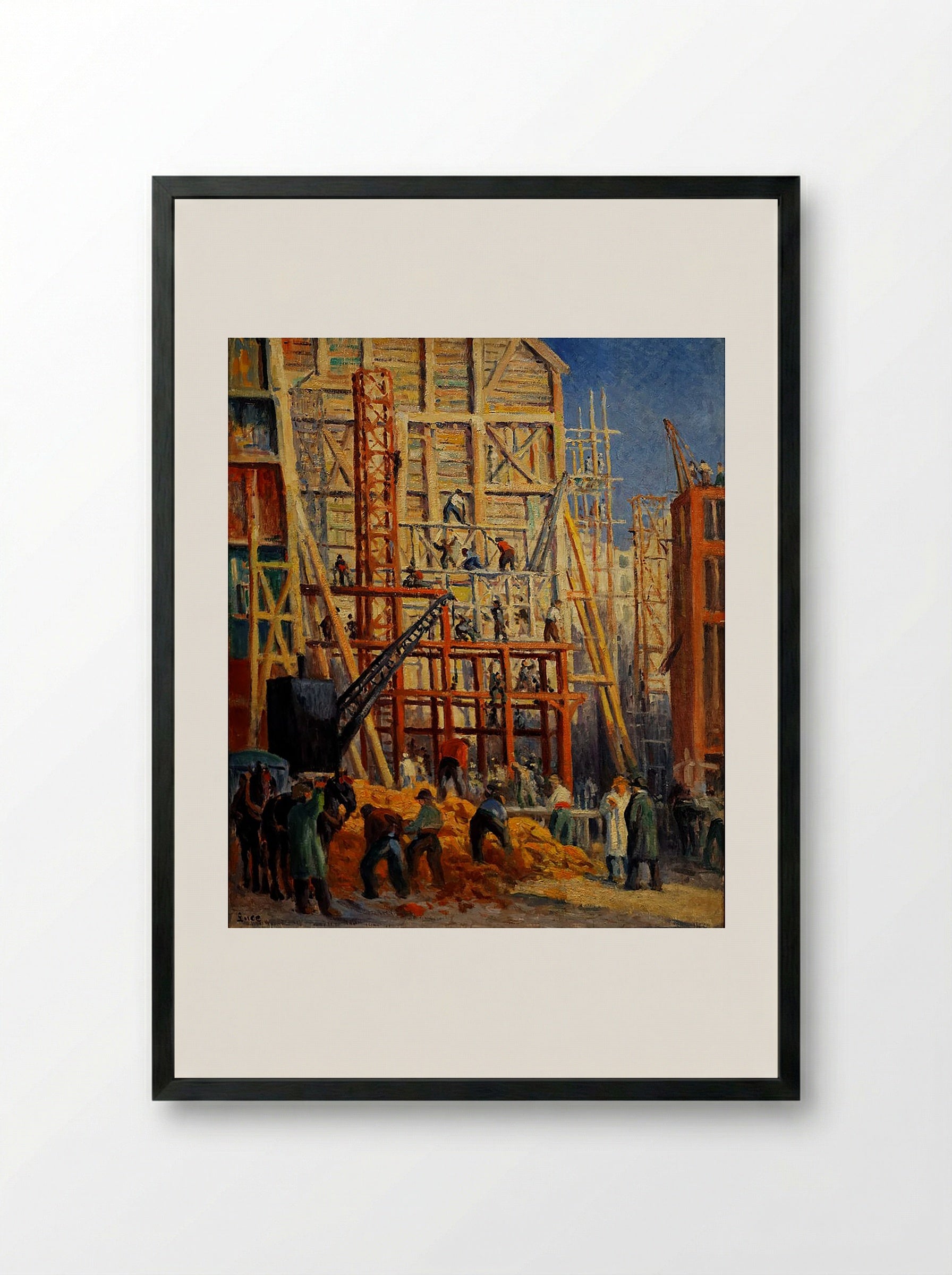 Le chantier - Maximilien Luce - Framed Print Black